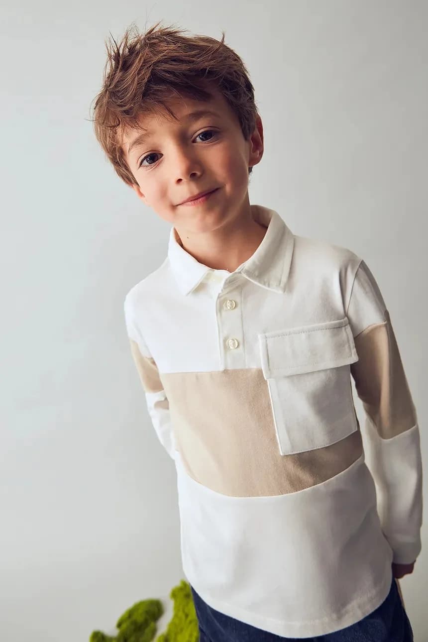 Хлопковая рубашка с длинным рукавом