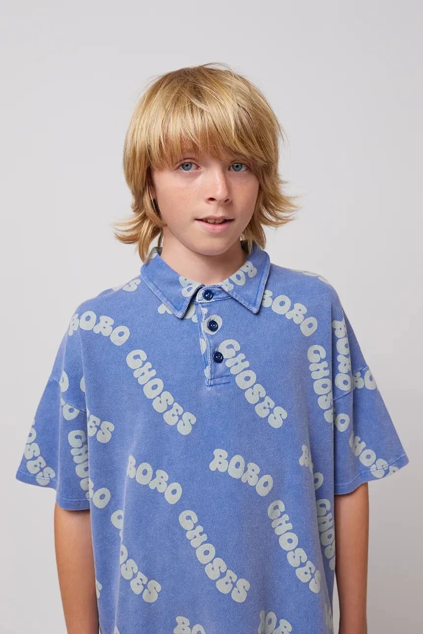 Детская хлопковая рубашка-поло Wavey - фото 5