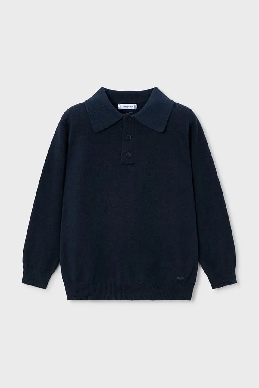 Детская рубашка-поло из смесовой шерсти