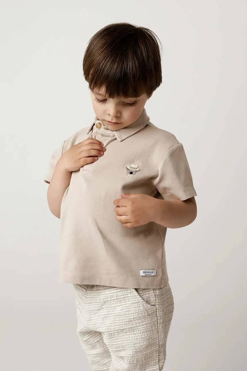 Детская хлопковая рубашка-поло Wouti Shirt Groom