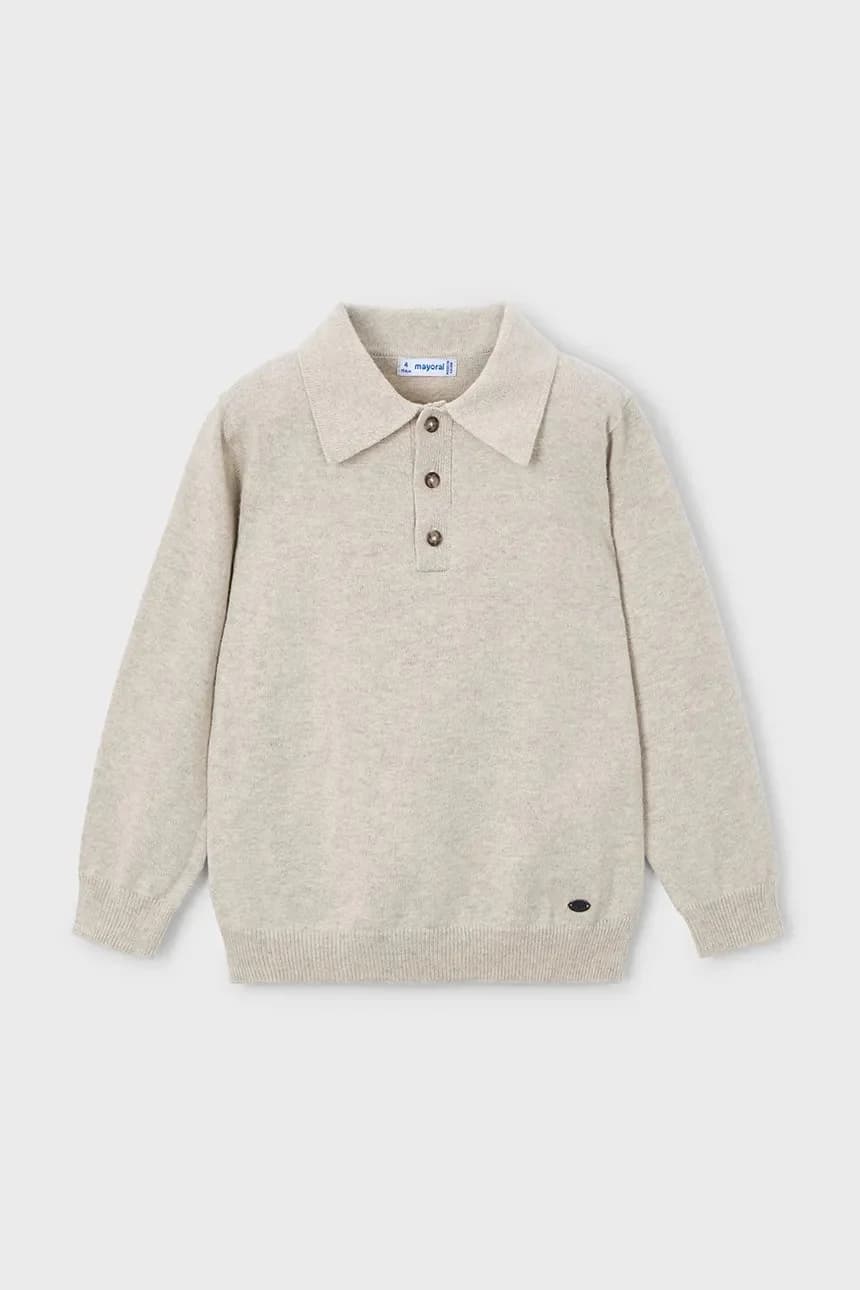 Детская рубашка-поло из смесовой шерсти