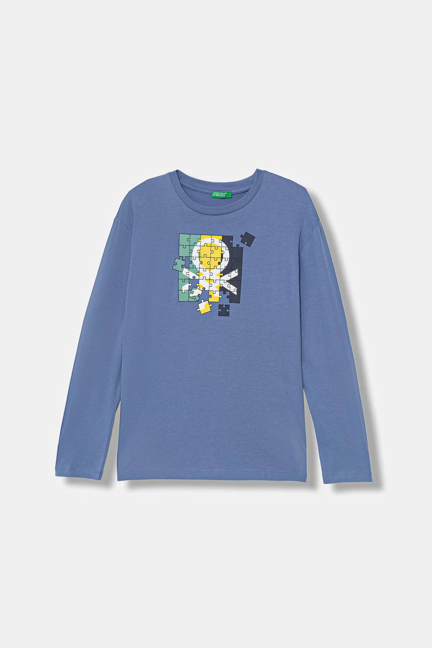 Детская хлопковая рубашка с длинным рукавом