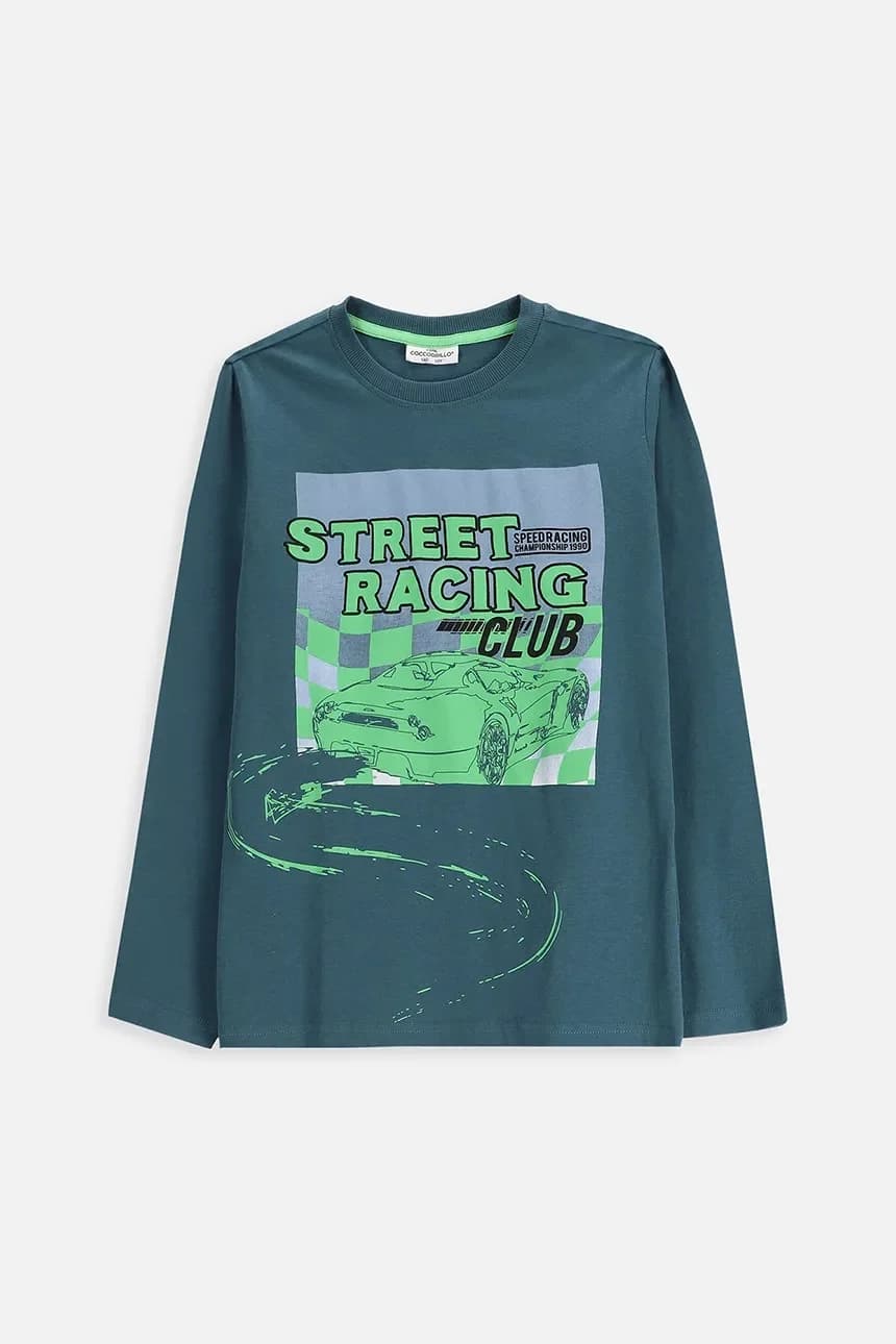 Детская хлопковая рубашка с длинным рукавом