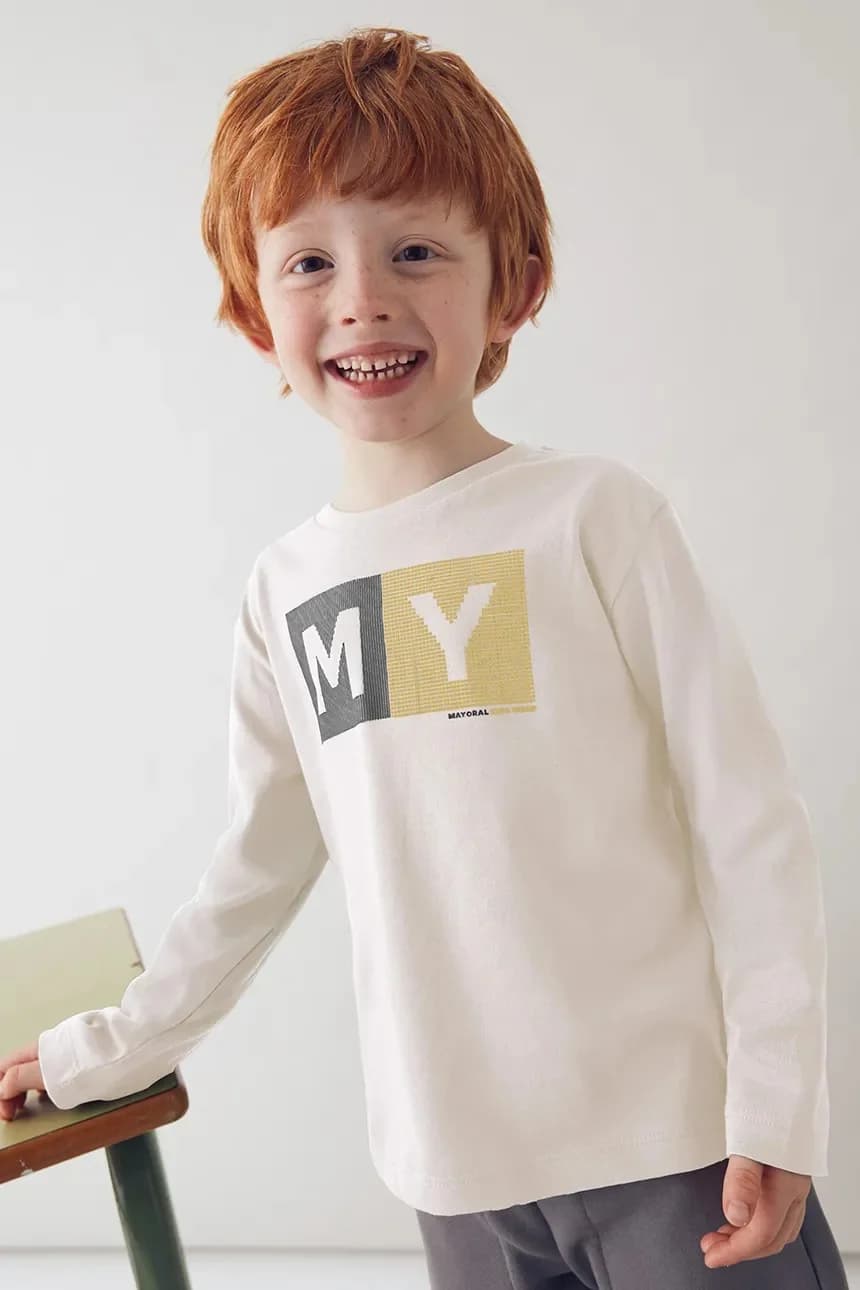 Хлопковая рубашка с длинным рукавом