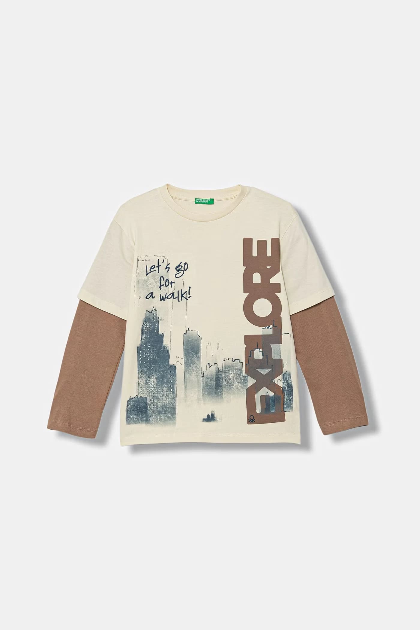 Детская хлопковая рубашка с длинным рукавом