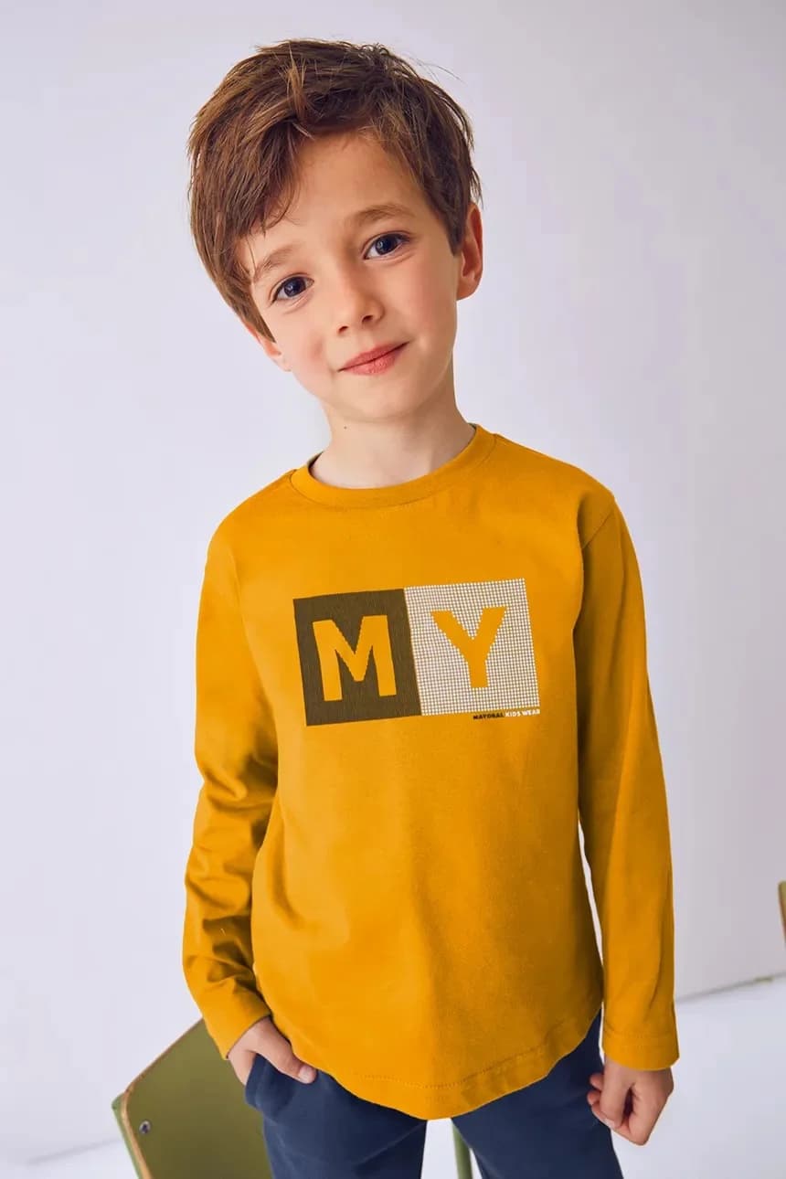 Хлопковая рубашка с длинным рукавом