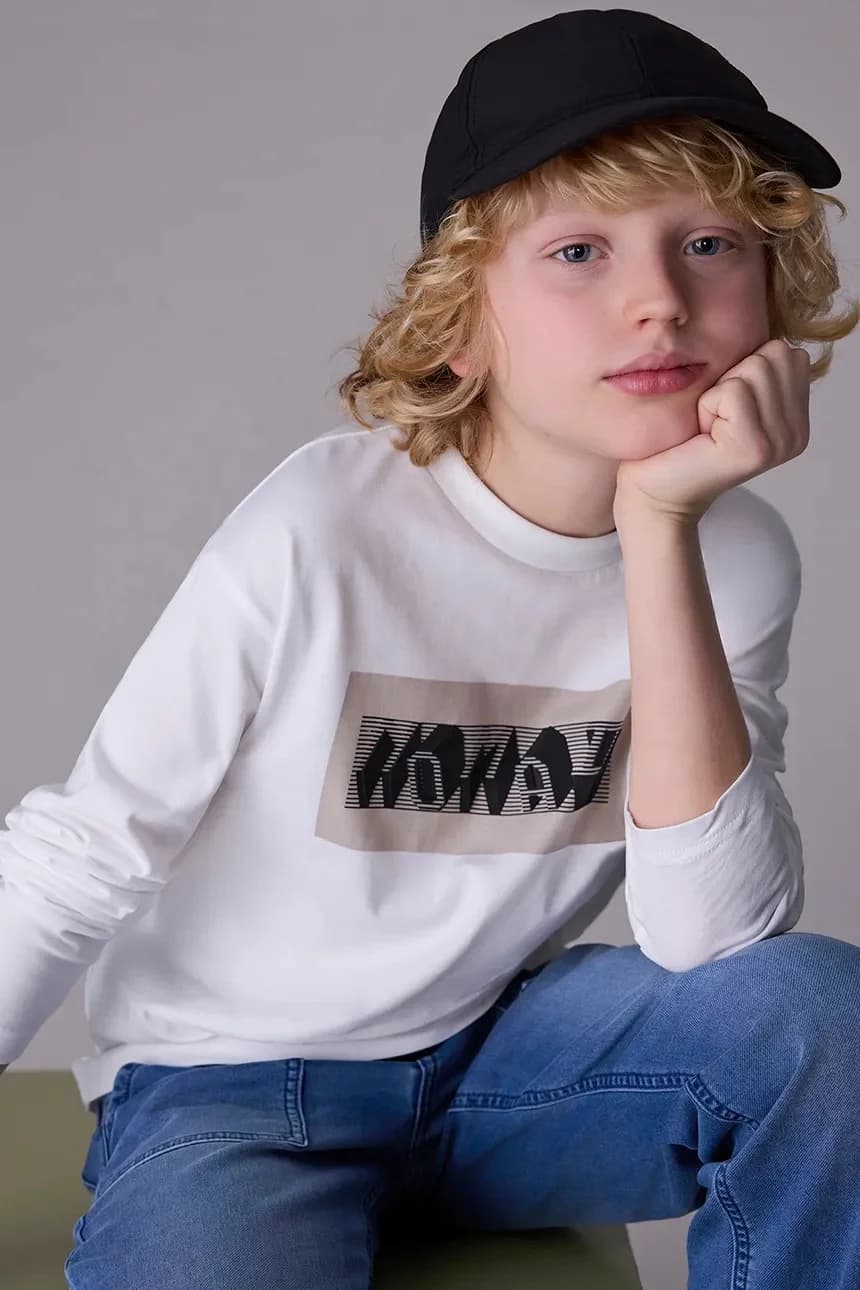 Детская хлопковая рубашка с длинным рукавом