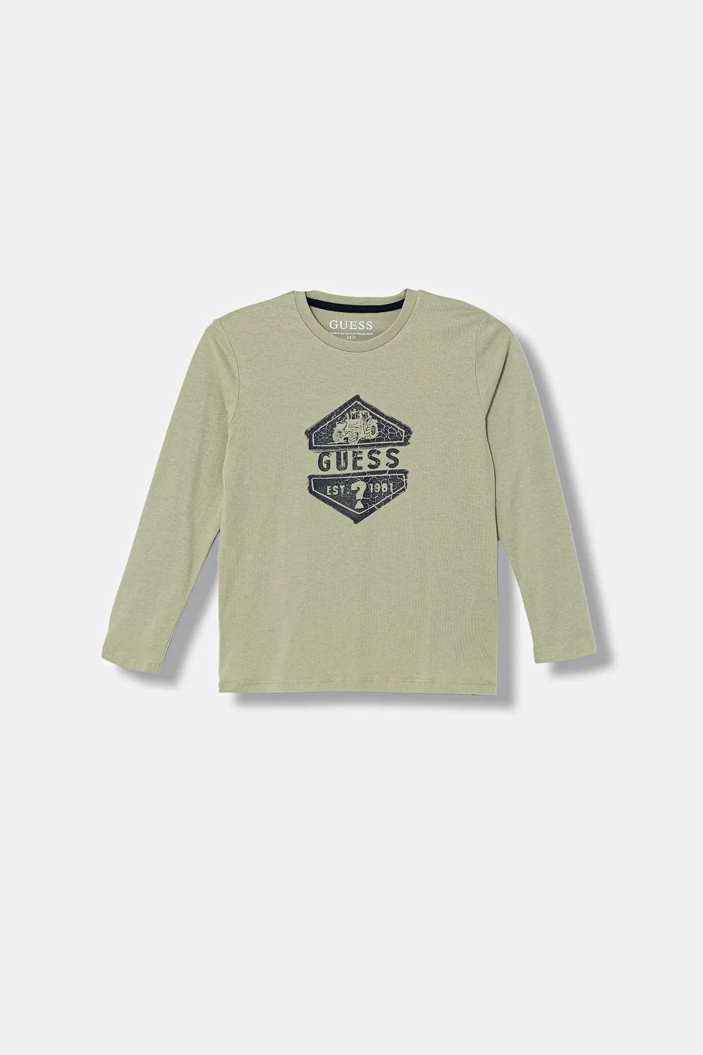 Детская хлопковая рубашка с длинным рукавом