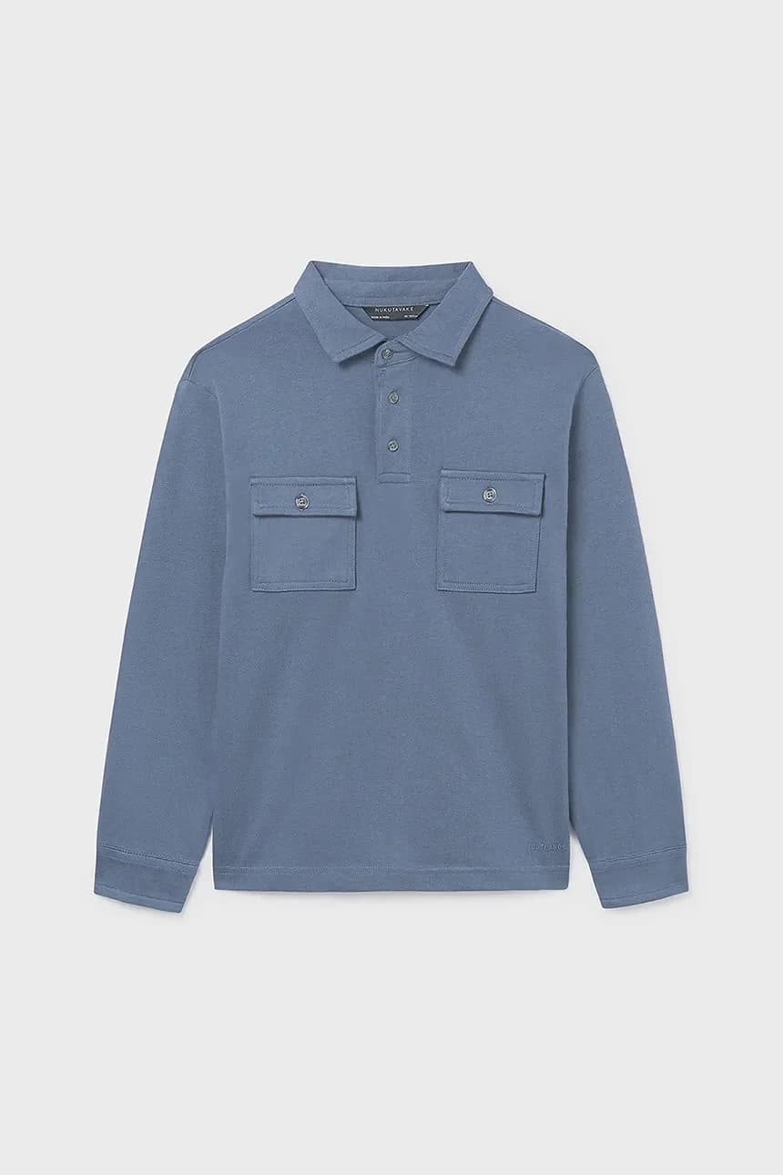 Детская хлопковая рубашка с длинным рукавом