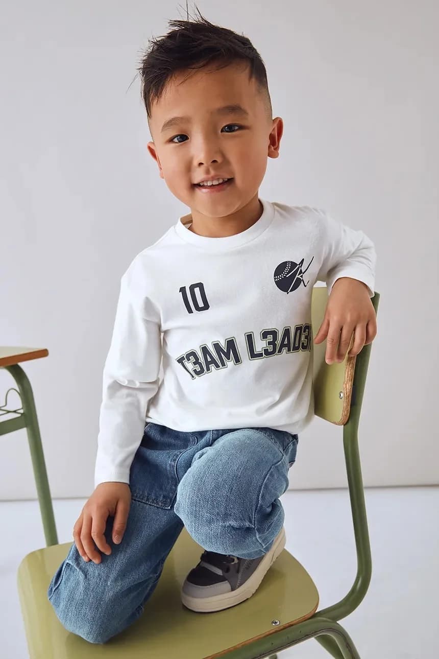 Хлопковая рубашка с длинным рукавом