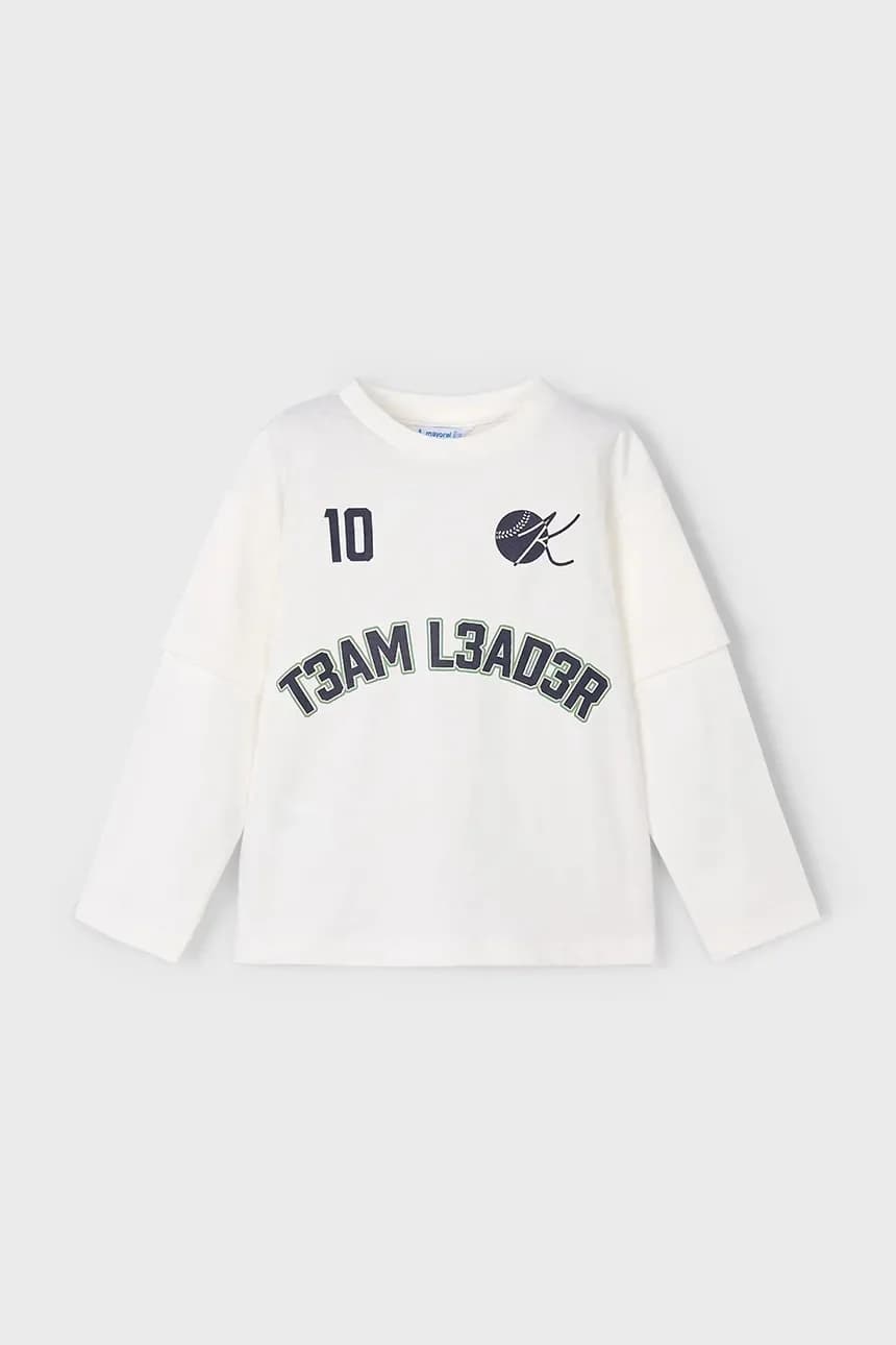 Хлопковая рубашка с длинным рукавом - фото 2