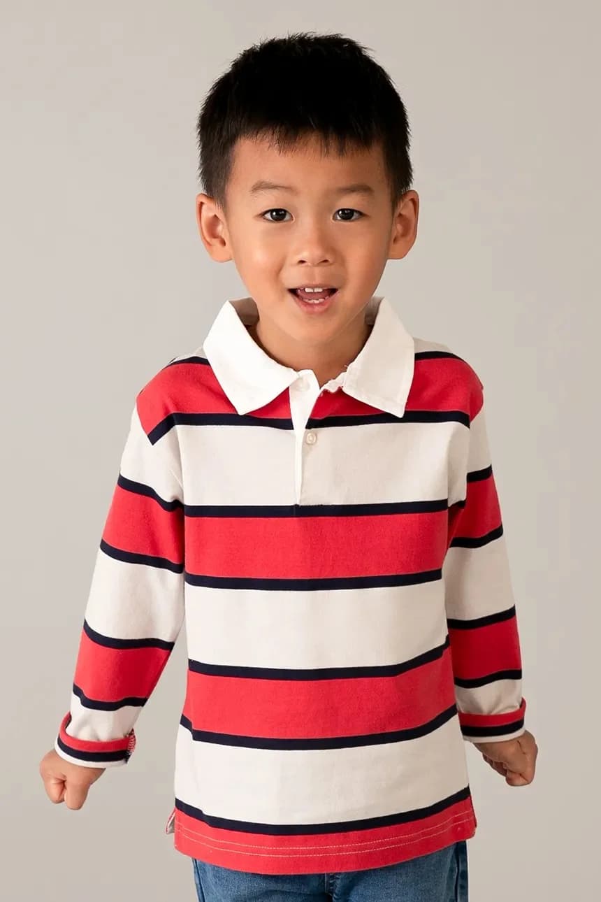 Детская хлопковая рубашка с длинным рукавом