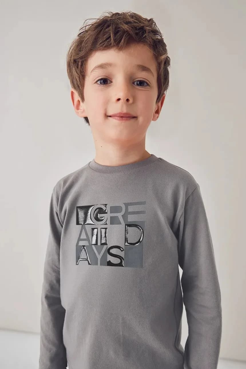 Детская хлопковая рубашка с длинным рукавом