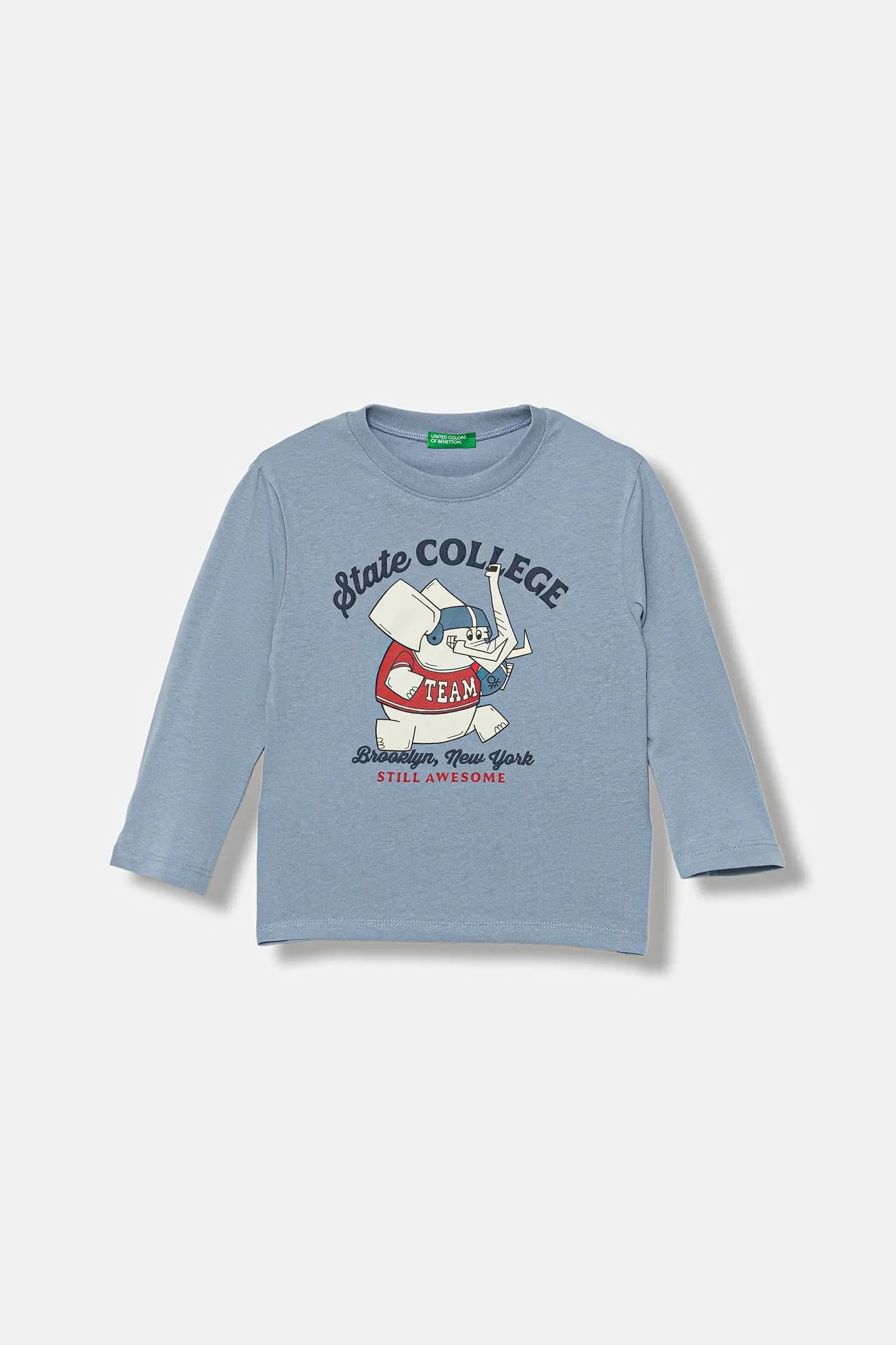 Детская хлопковая рубашка с длинным рукавом