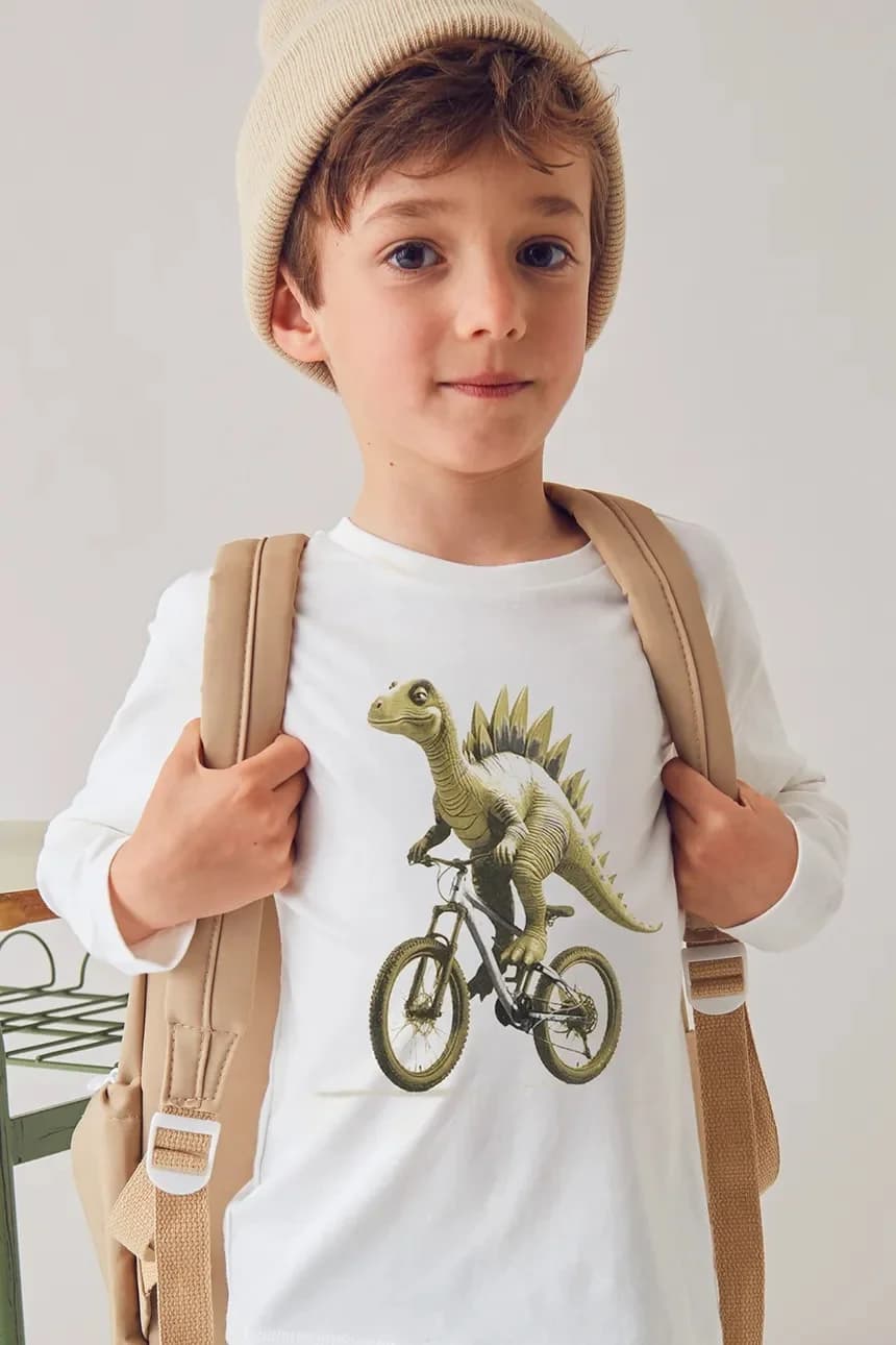 Детская хлопковая рубашка с длинным рукавом