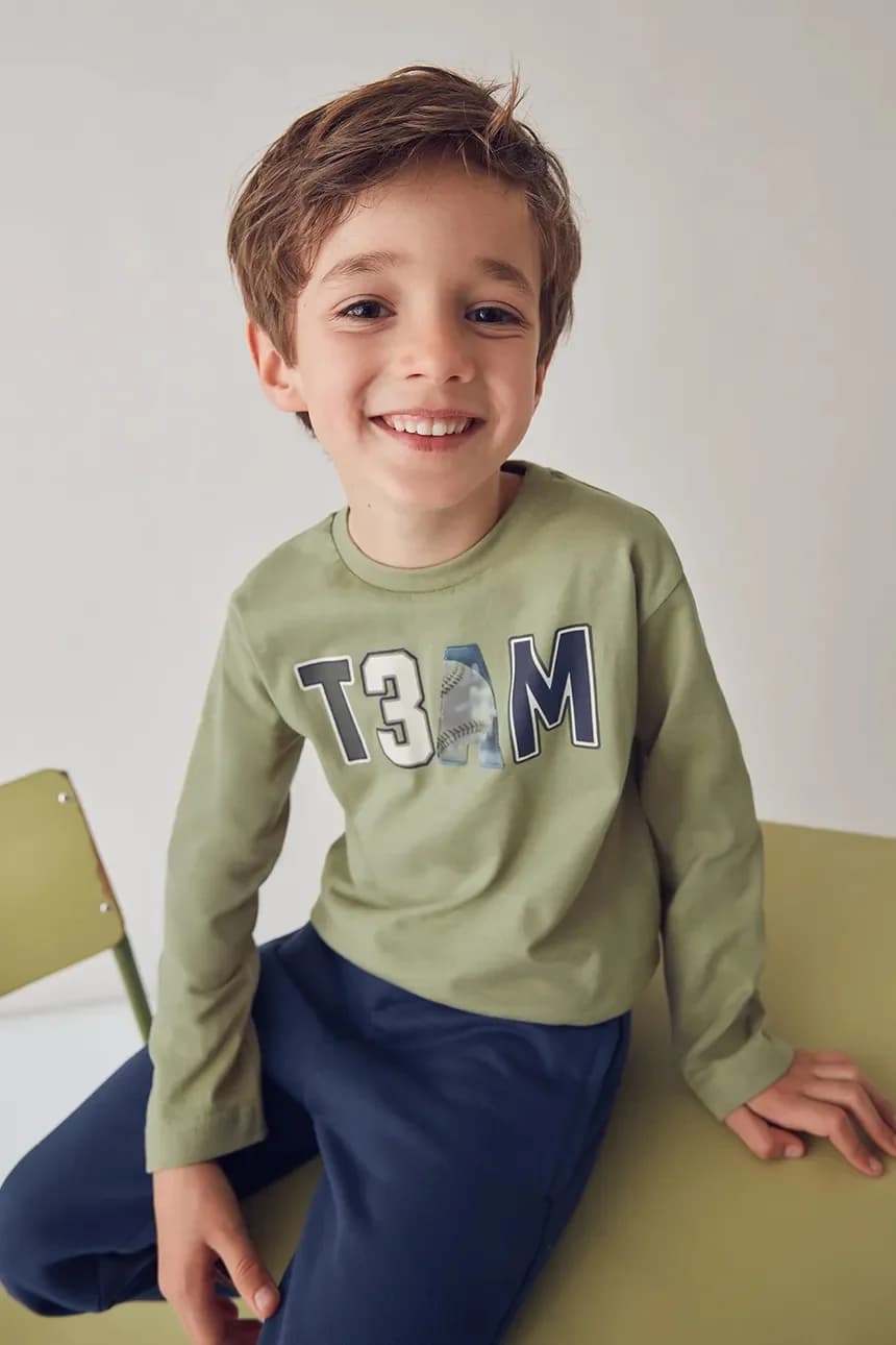 Хлопковая рубашка с длинным рукавом