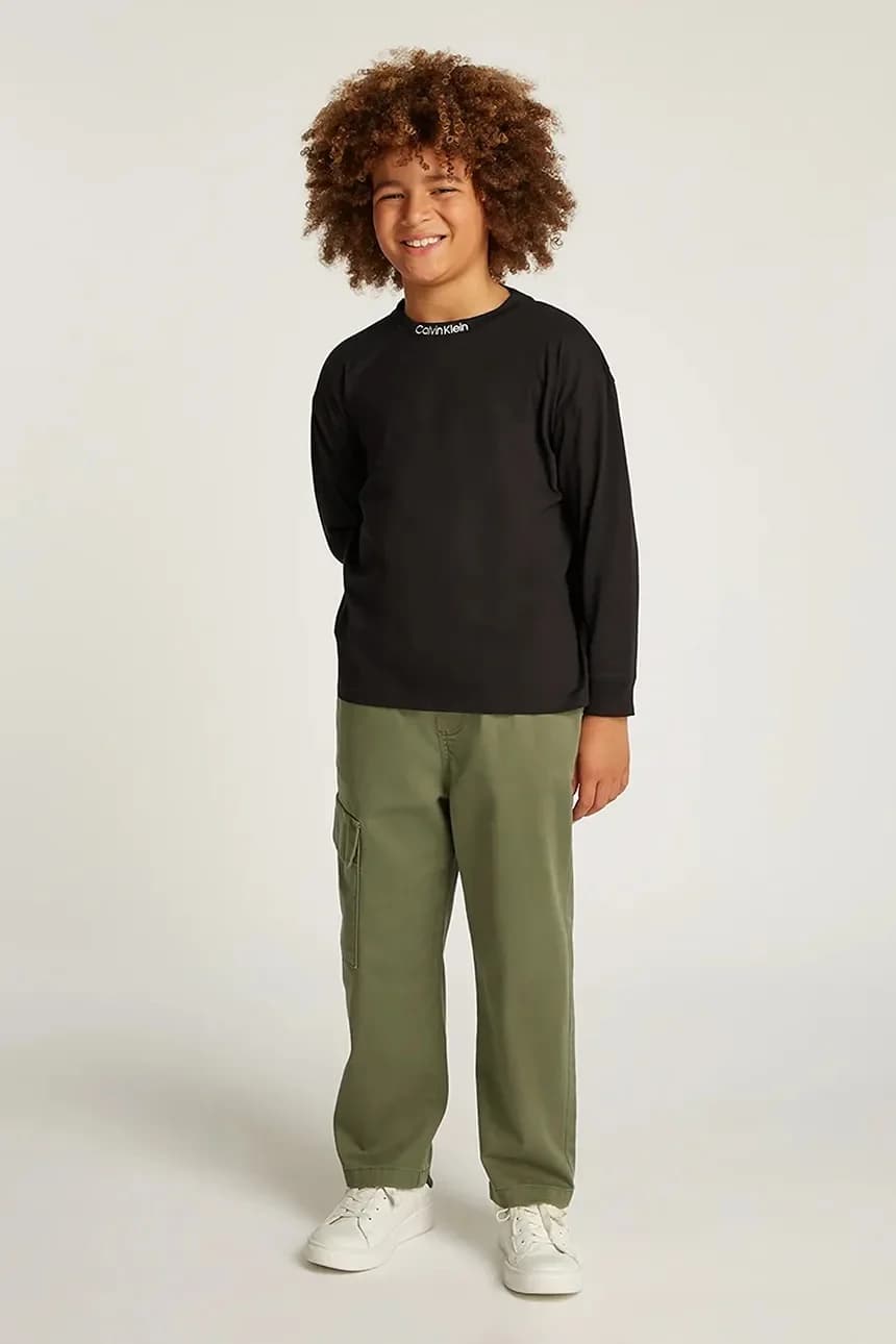 Детская хлопковая рубашка с длинным рукавом