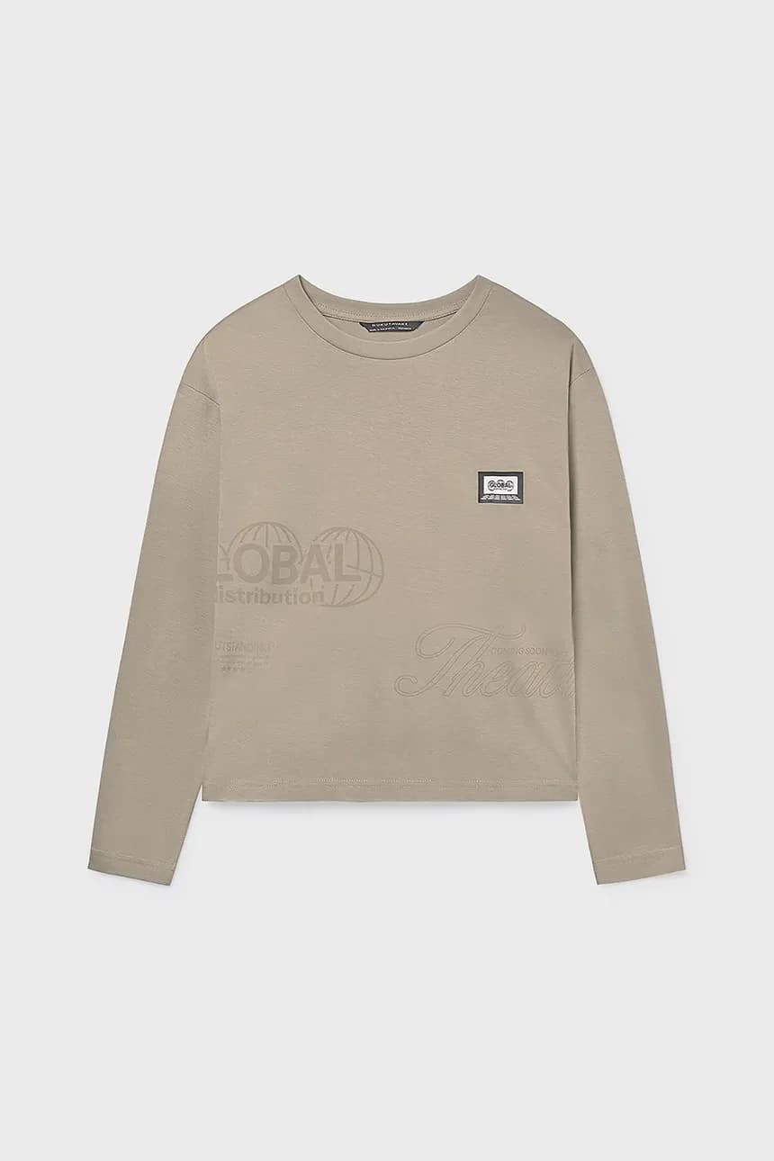 Хлопковая рубашка с длинным рукавом