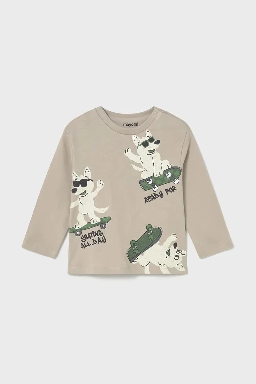 Детская хлопковая рубашка с длинным рукавом