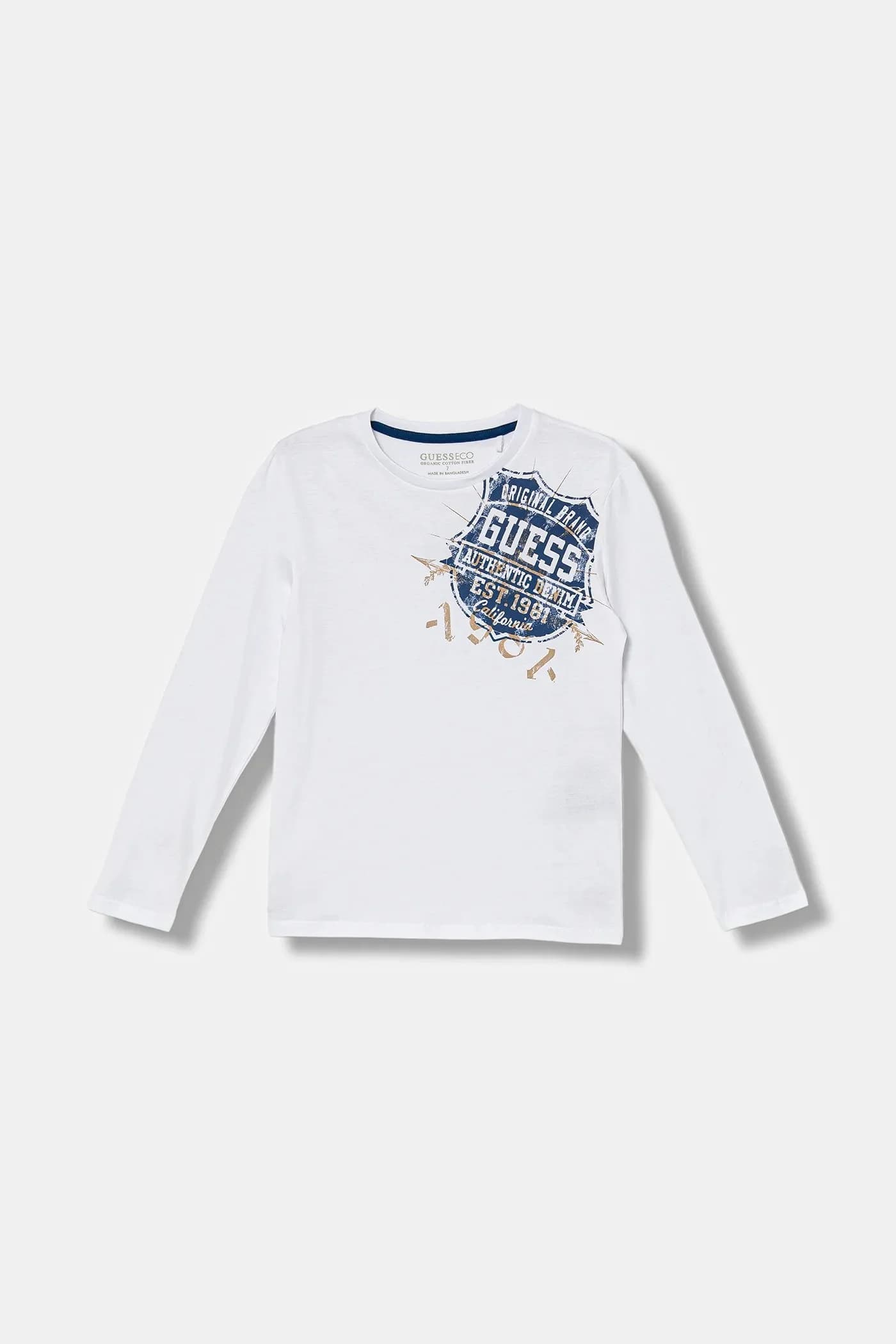 Детская хлопковая рубашка с длинным рукавом