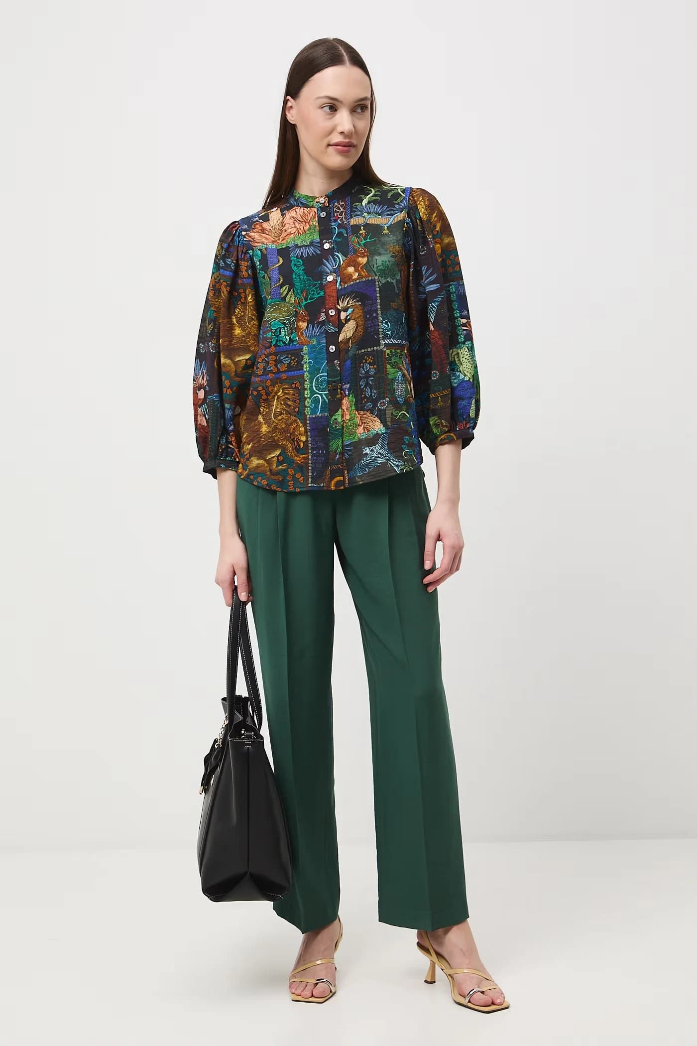 Женская блузка-рубашка из вискозы - фото 2