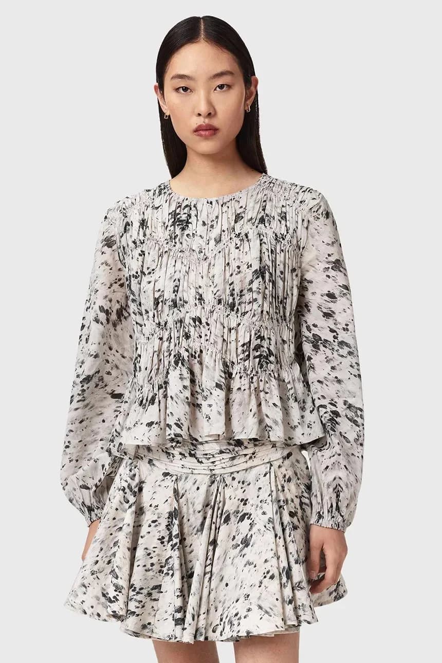 Женская блузка с рюшами из вискозы MELANI