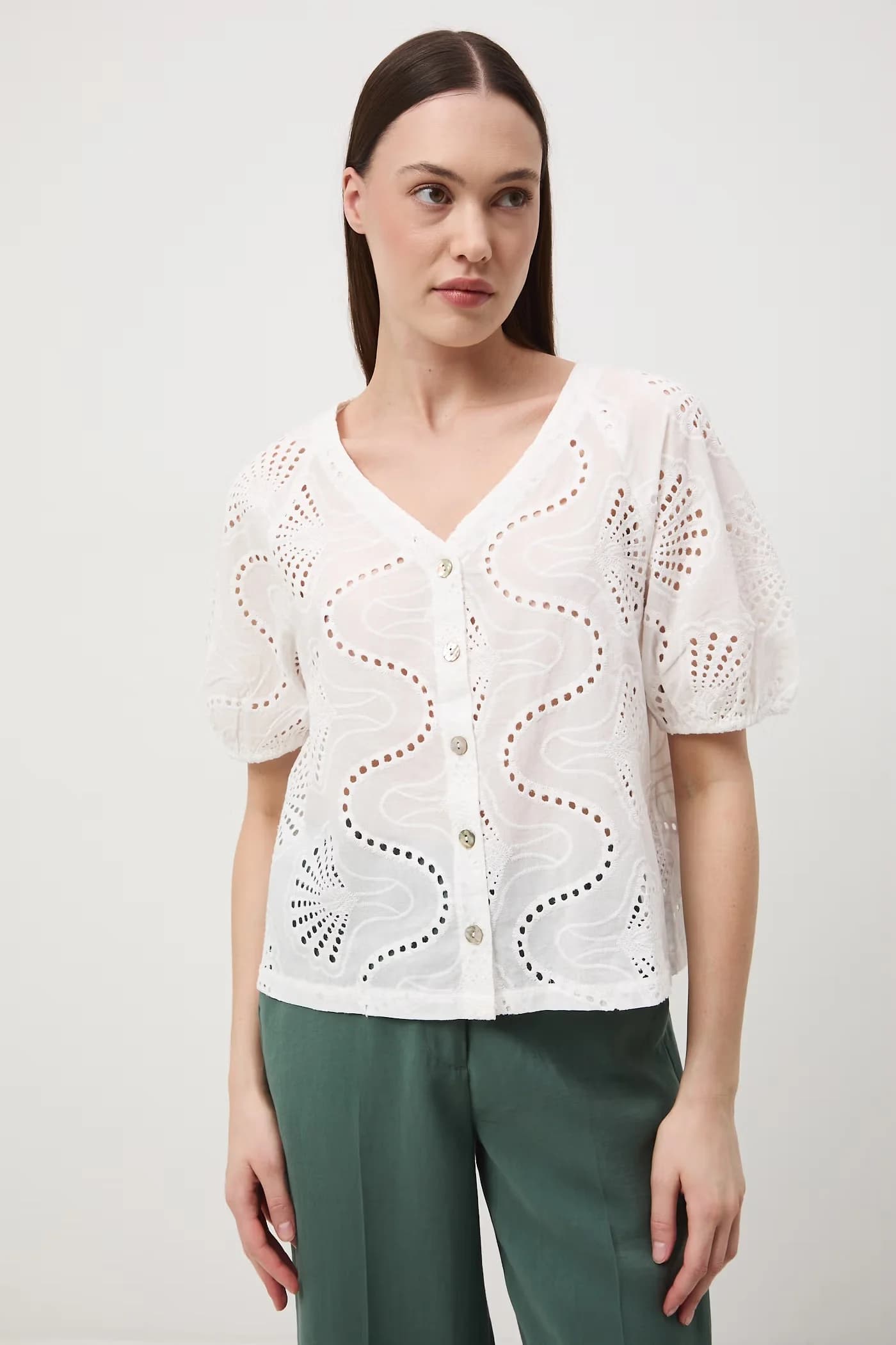 Женская хлопковая блузка - фото 2