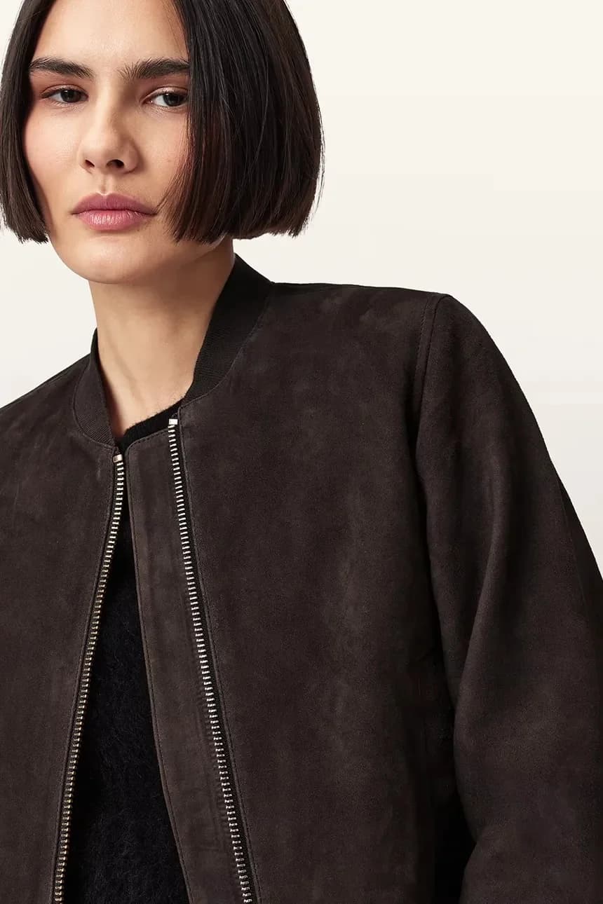 ORTEN женский замшевый бомбер - фото 4