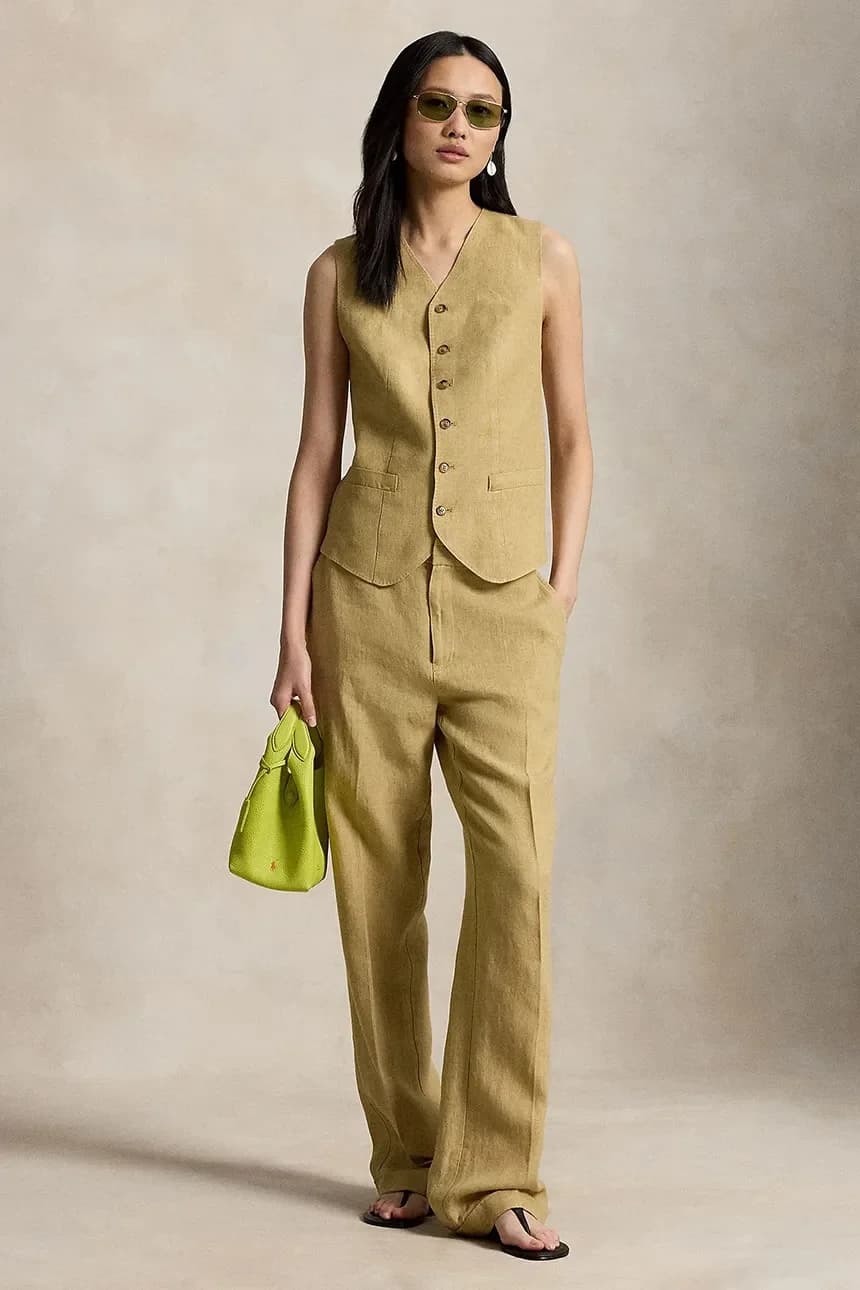 Жилет женский льняной DELAVE LINEN-WVN-BLAZER/SPORT COAT - фото 3