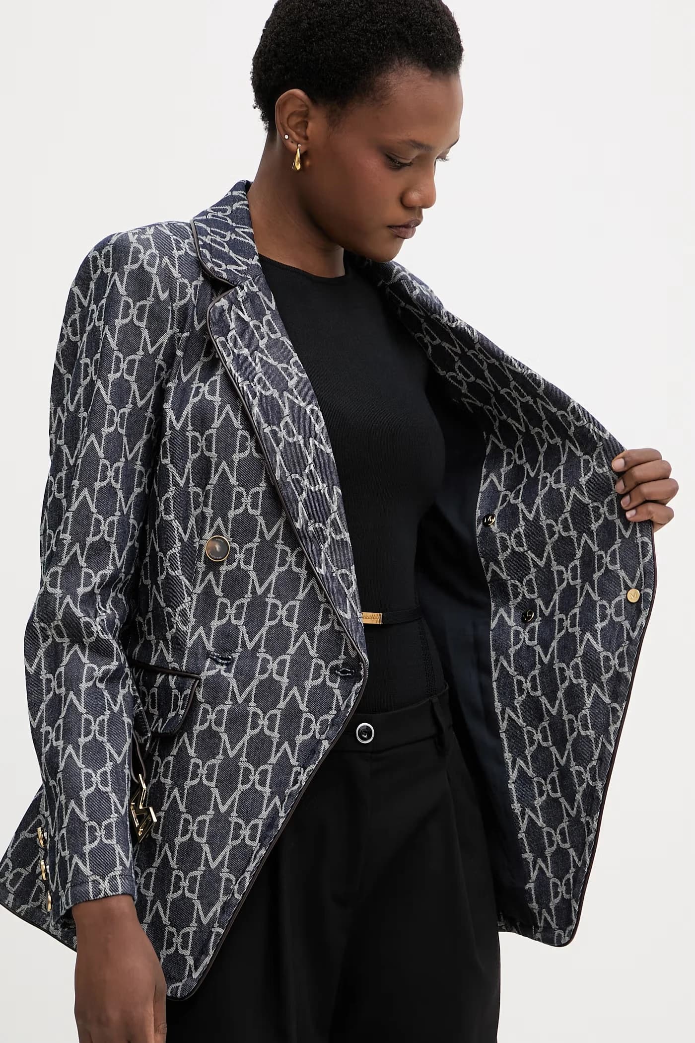 LIAN двубортная женская джинсовая куртка - фото 6