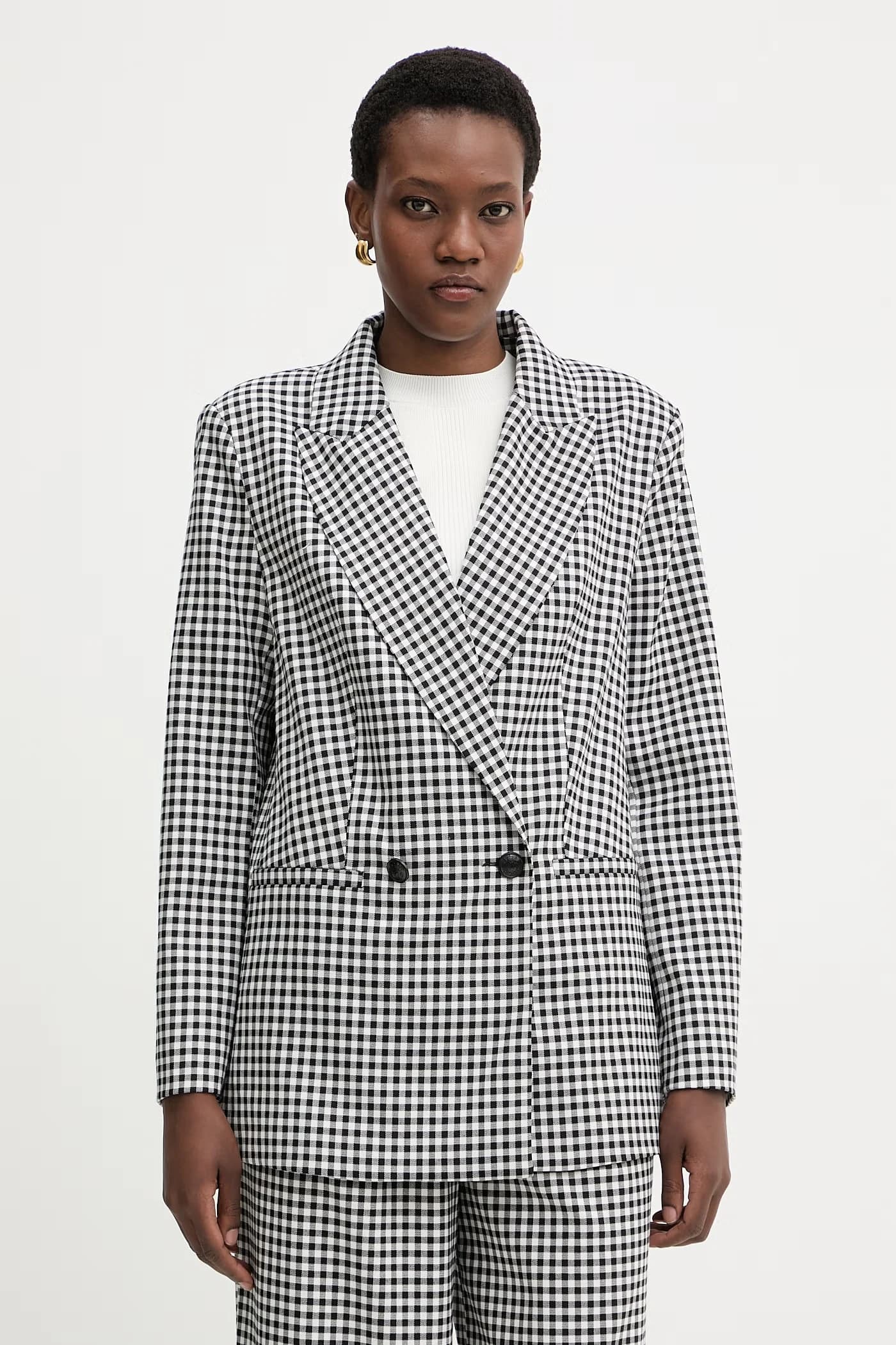 Женский двубортный пиджак с вискозой