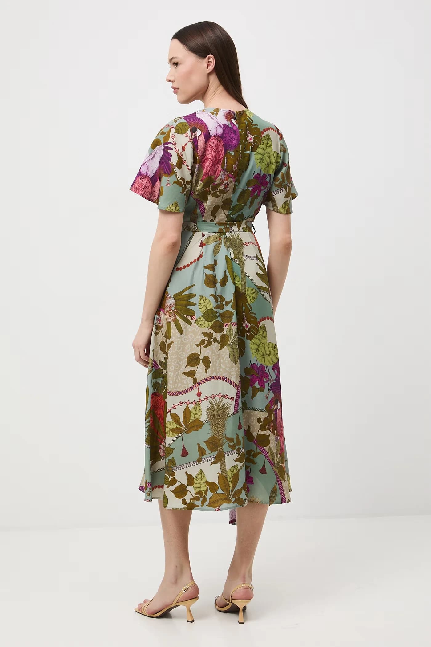 Платье с запахом из смесового льна - фото 4