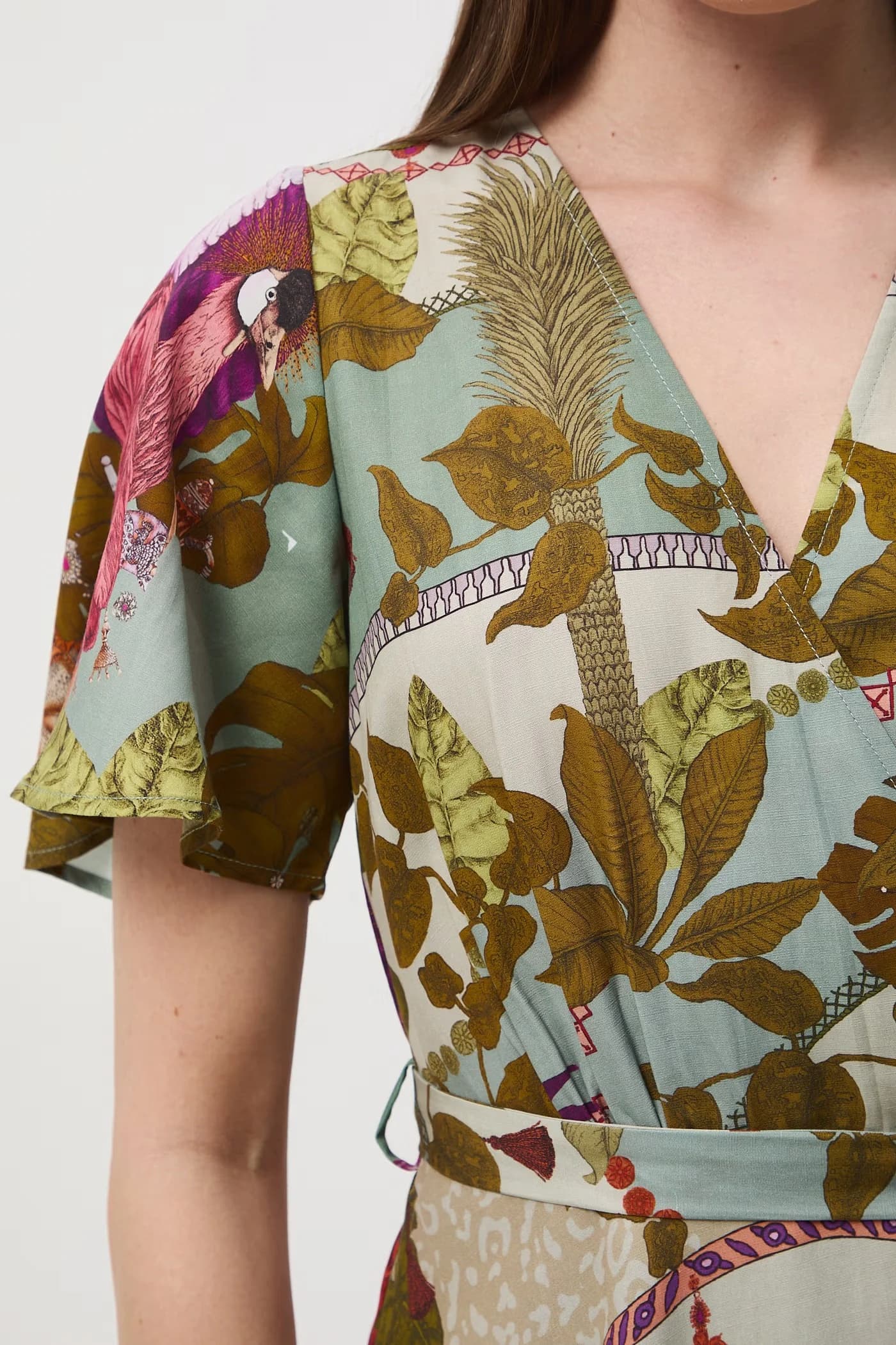 Платье с запахом из смесового льна - фото 6