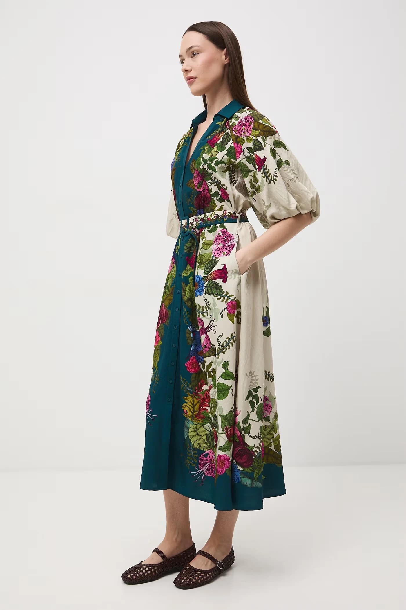 Расклешенное платье с вискозой - фото 3