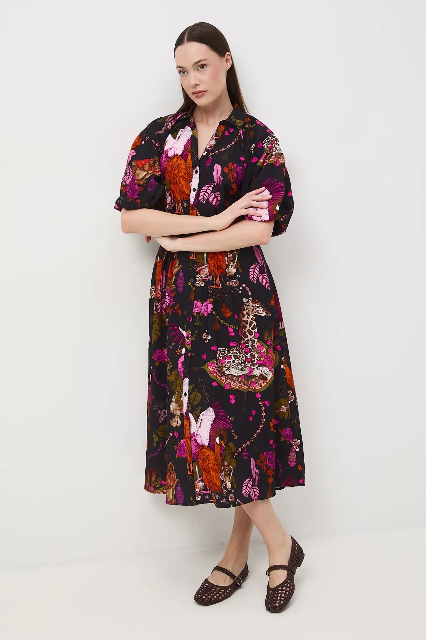 Расклешенное платье с вискозой - фото 2