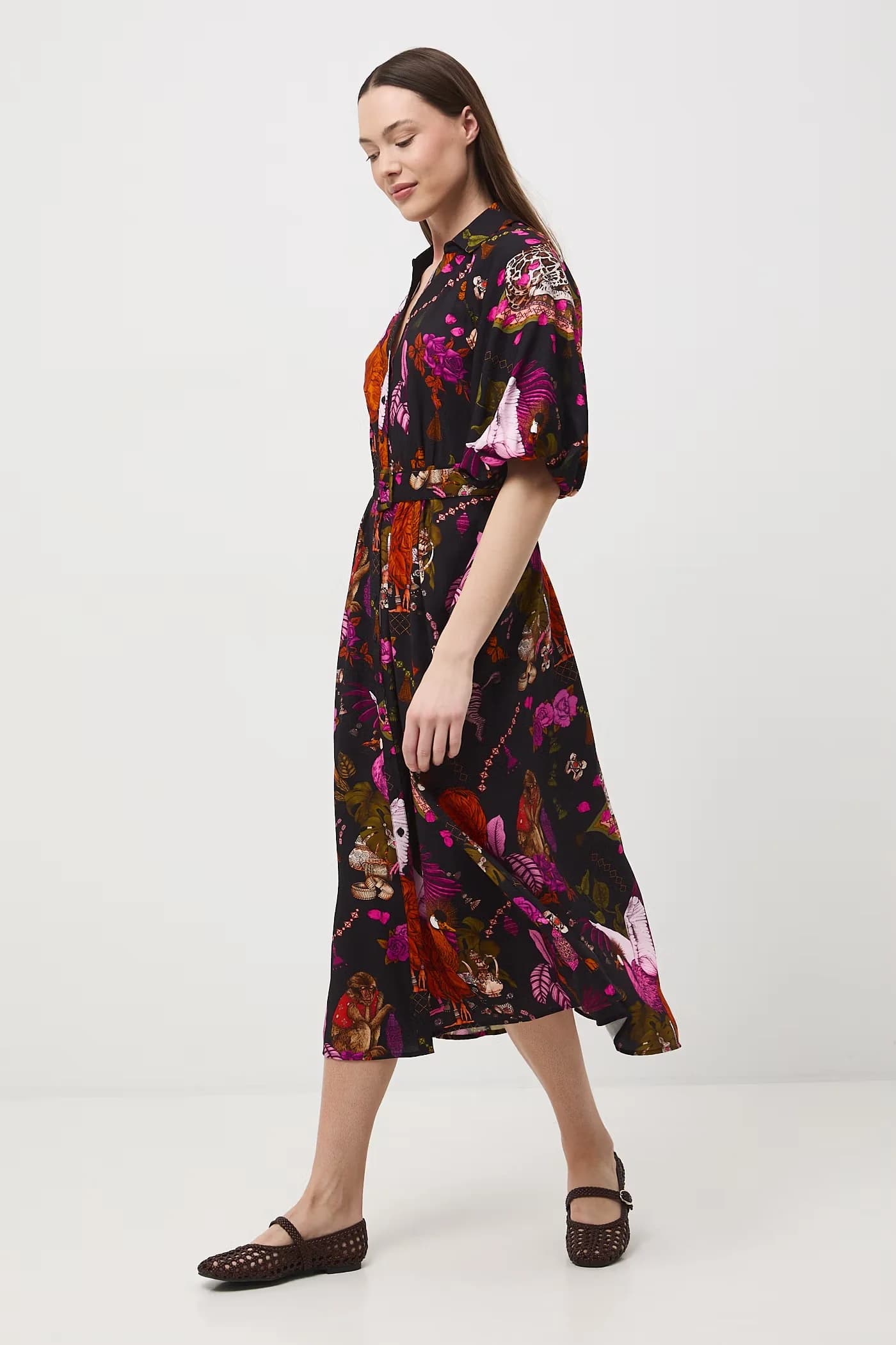 Расклешенное платье с вискозой - фото 3