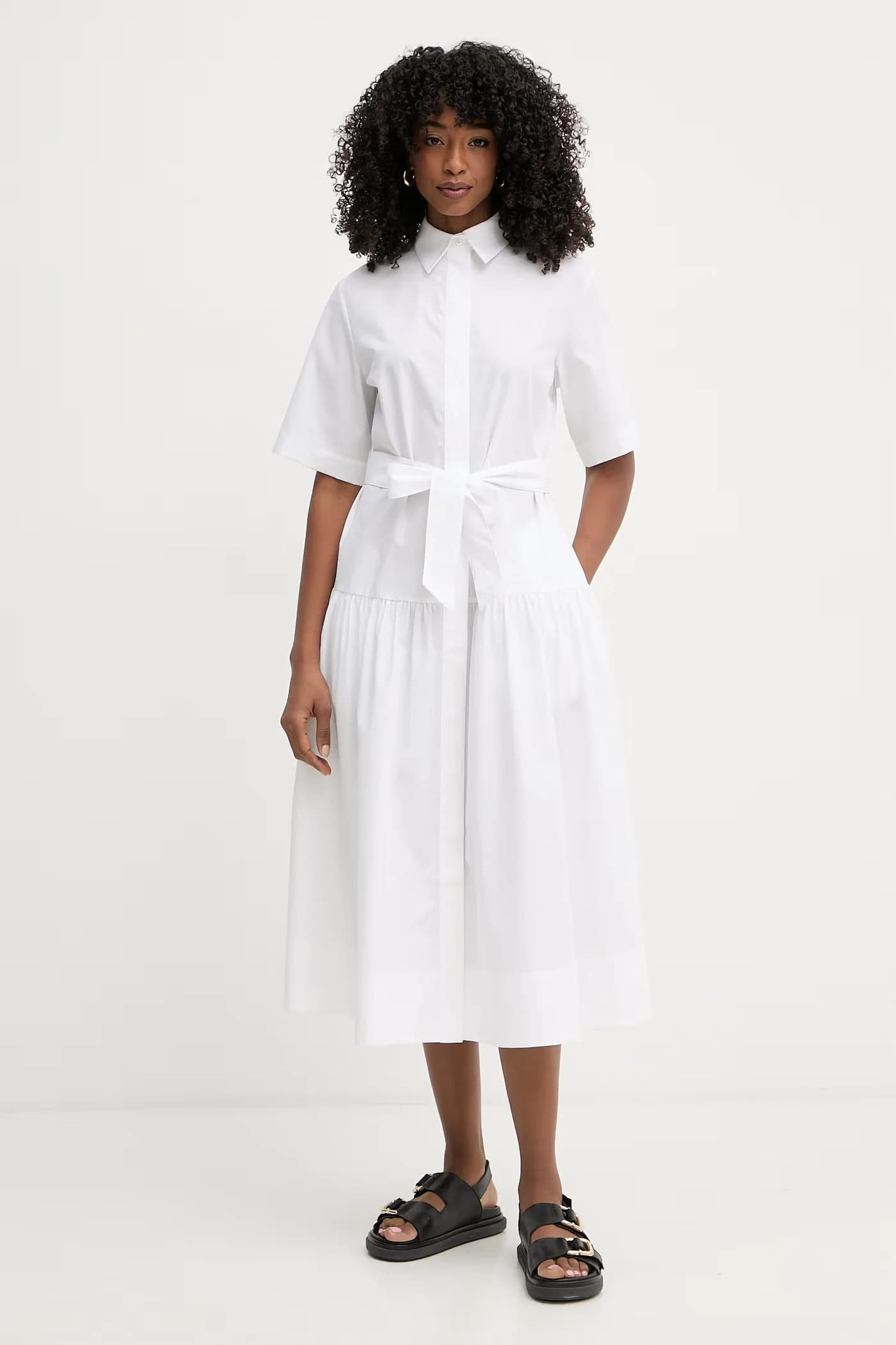 Хлопковое платье-рубашка