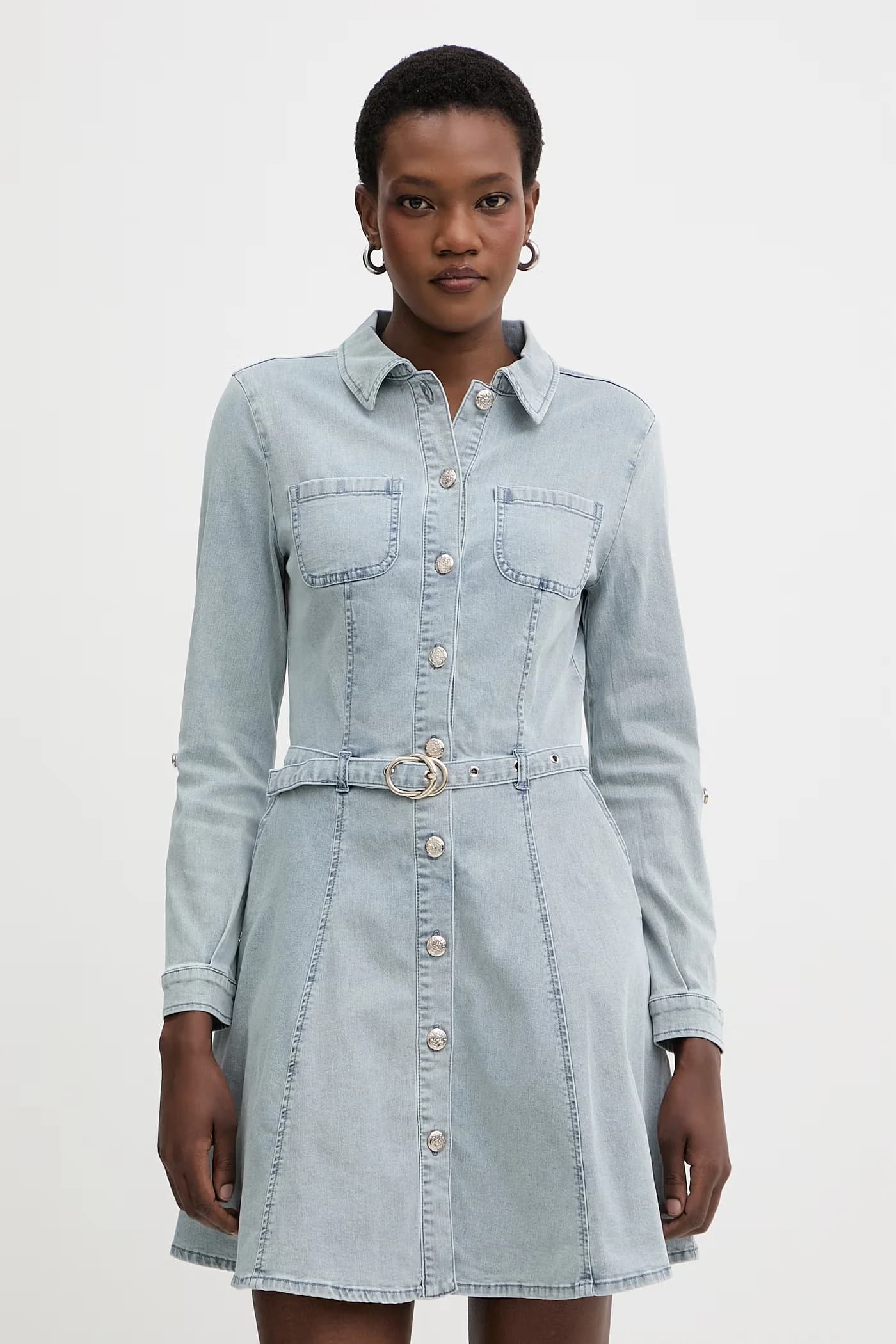 Джинсовое платье-рубашка