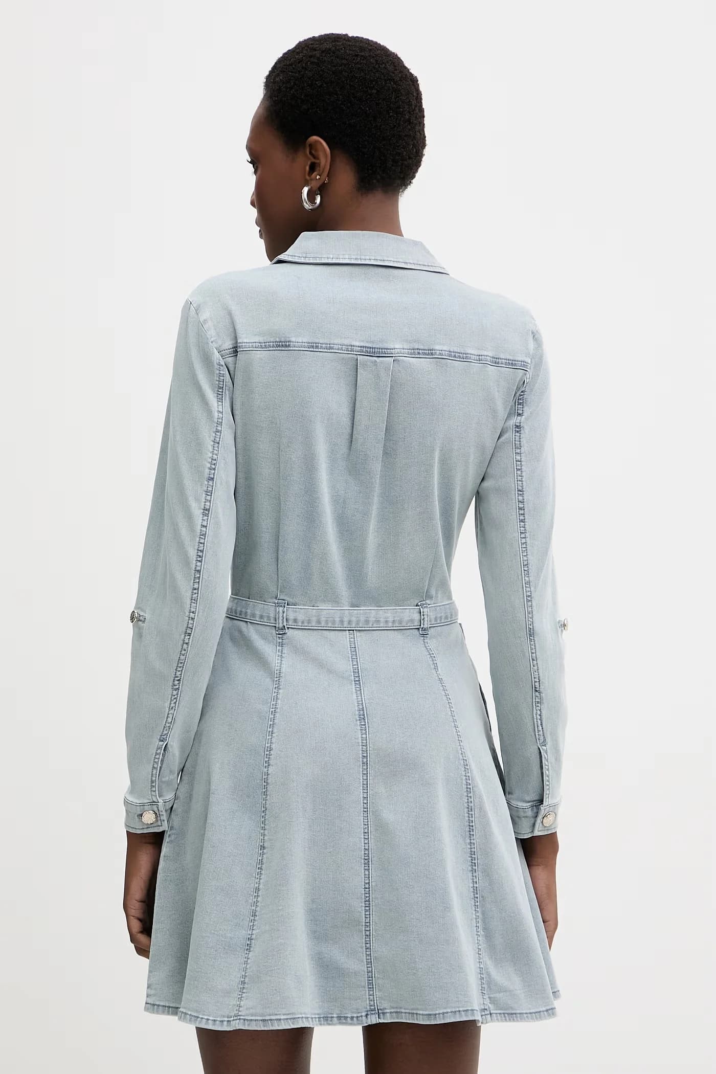 Джинсовое платье-рубашка - фото 3