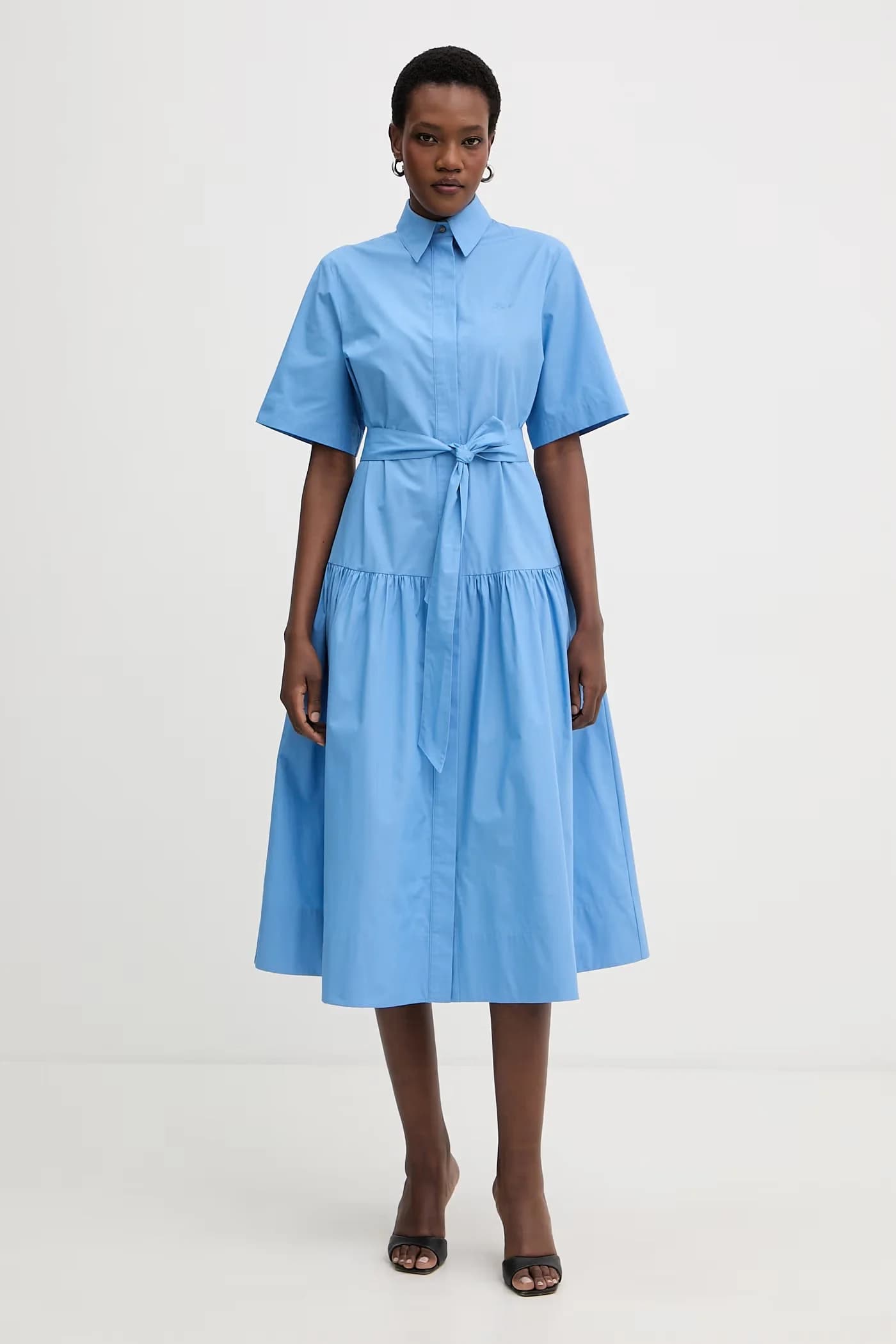 Хлопковое платье-рубашка