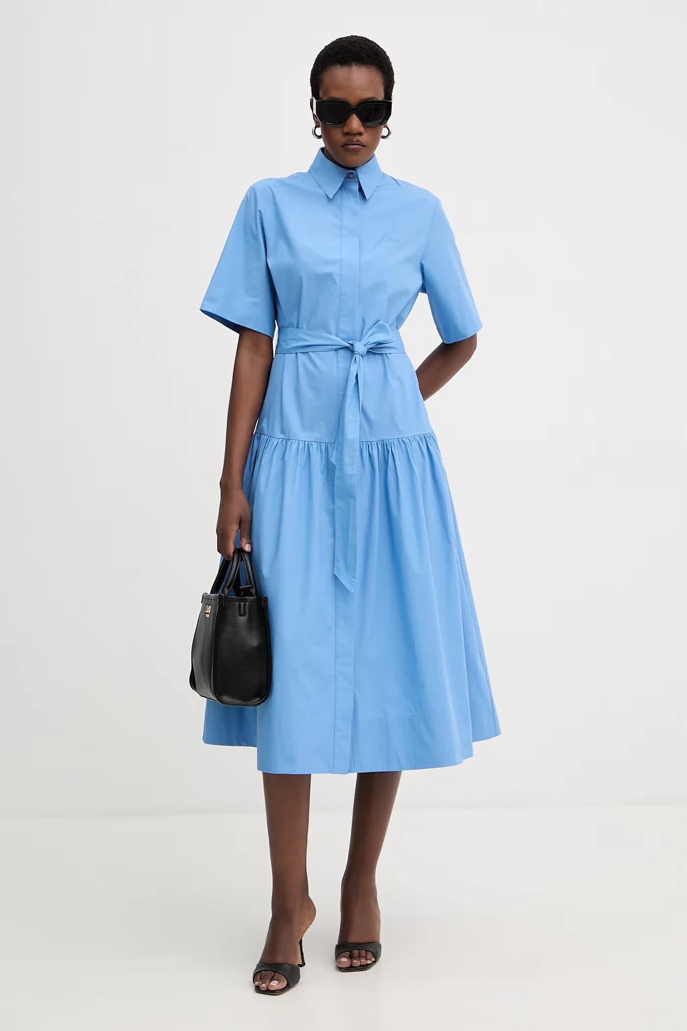 Хлопковое платье-рубашка - фото 2