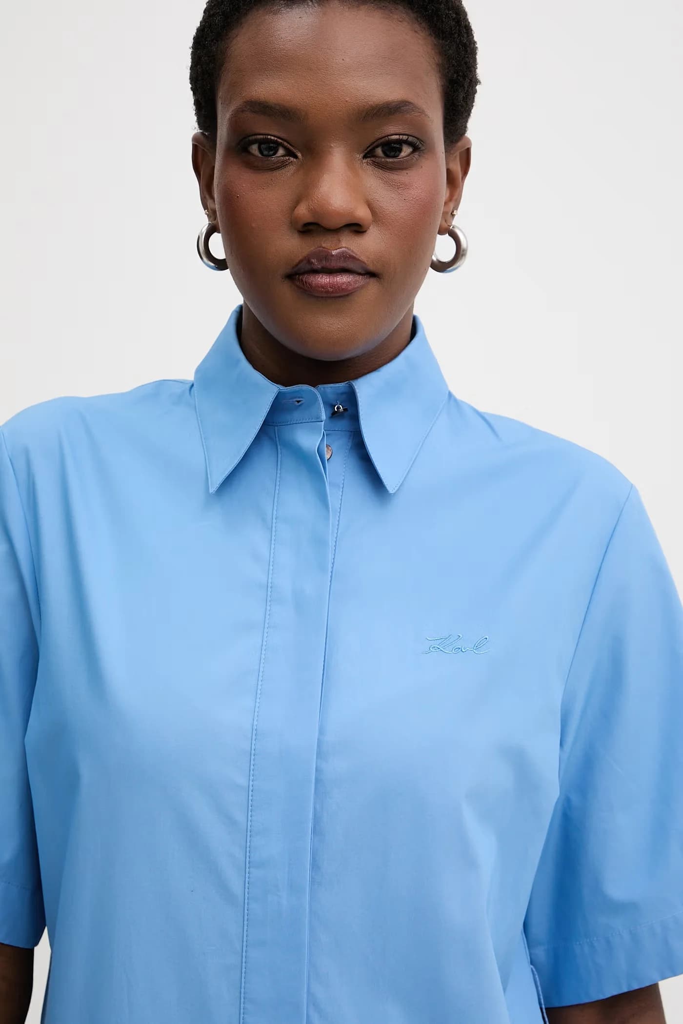 Хлопковое платье-рубашка - фото 4