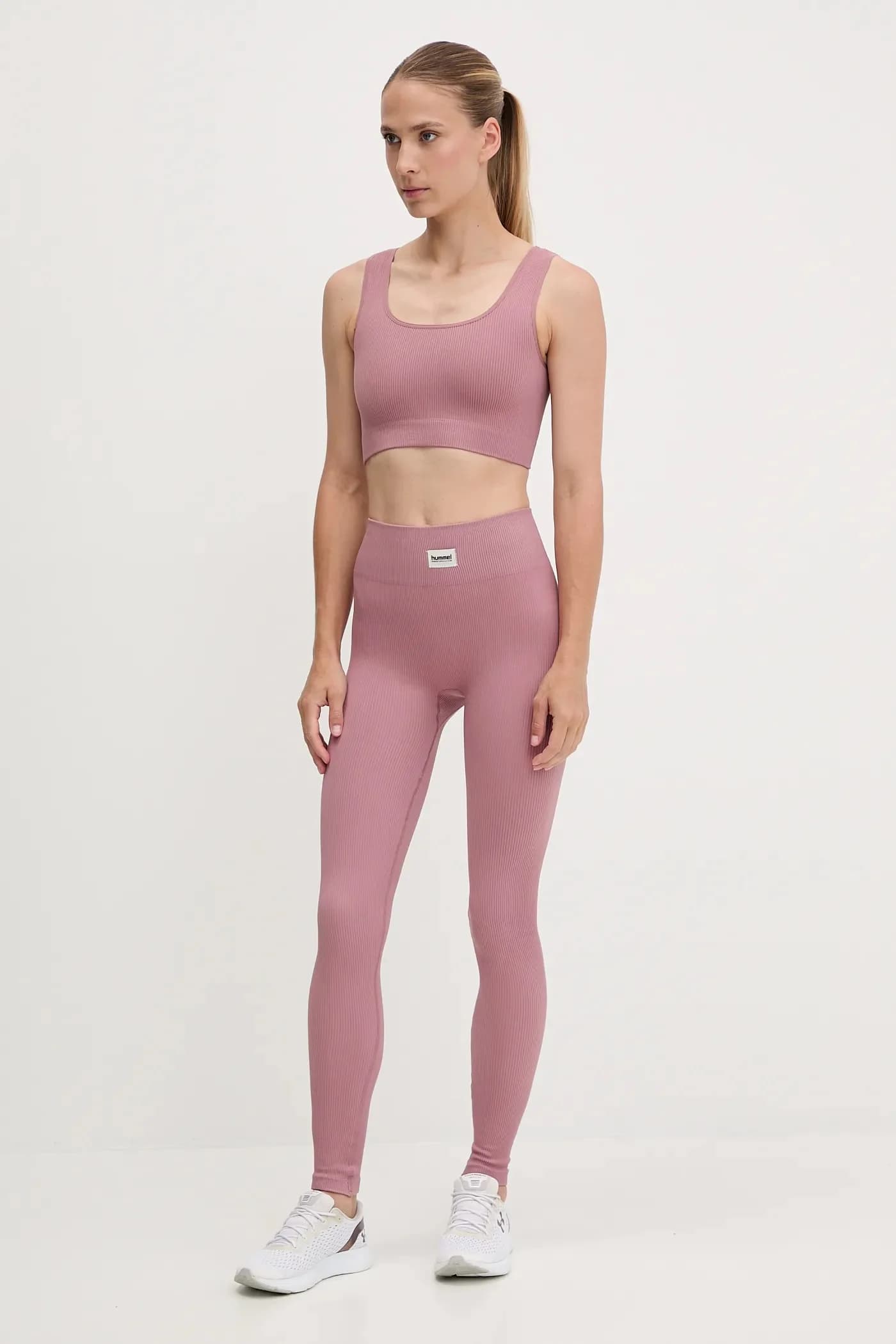 Тренировочные леггинсы розовые для женщин - фото 2