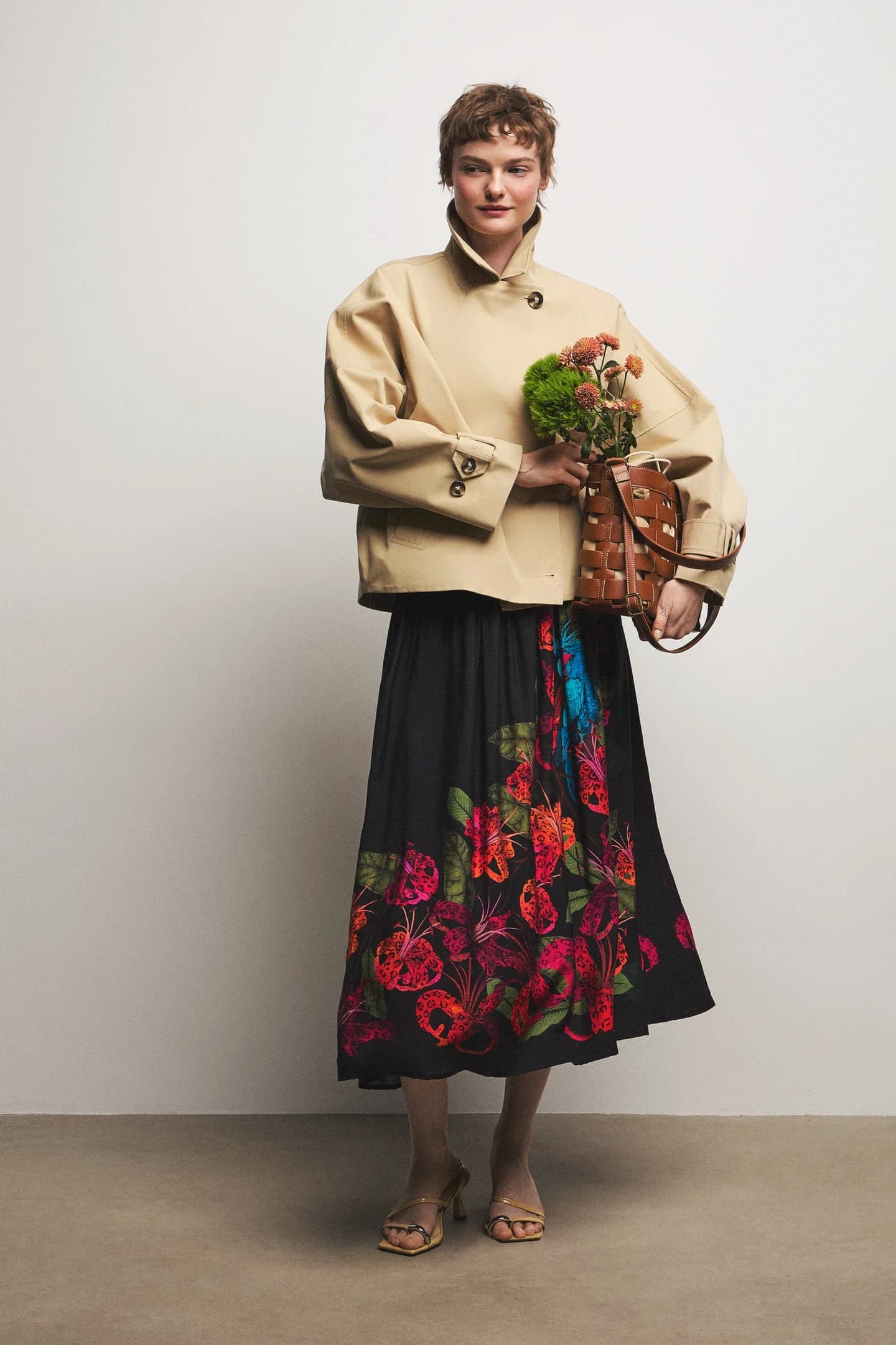 Юбка А-силуэта с вискозой