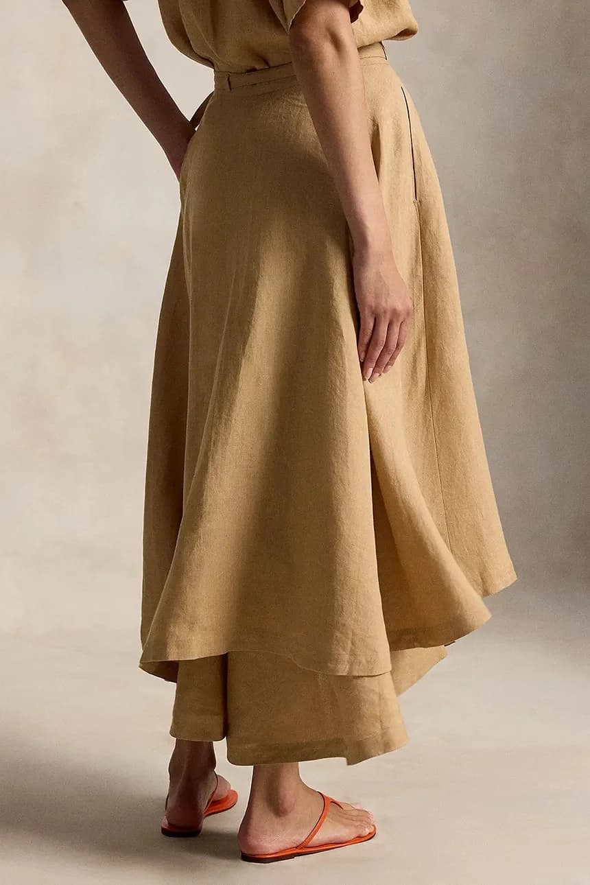 Асимметричная льняная юбка - фото 2