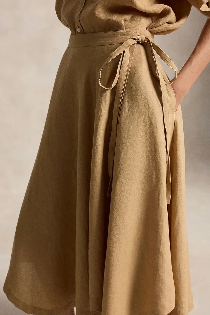 Асимметричная льняная юбка - фото 4