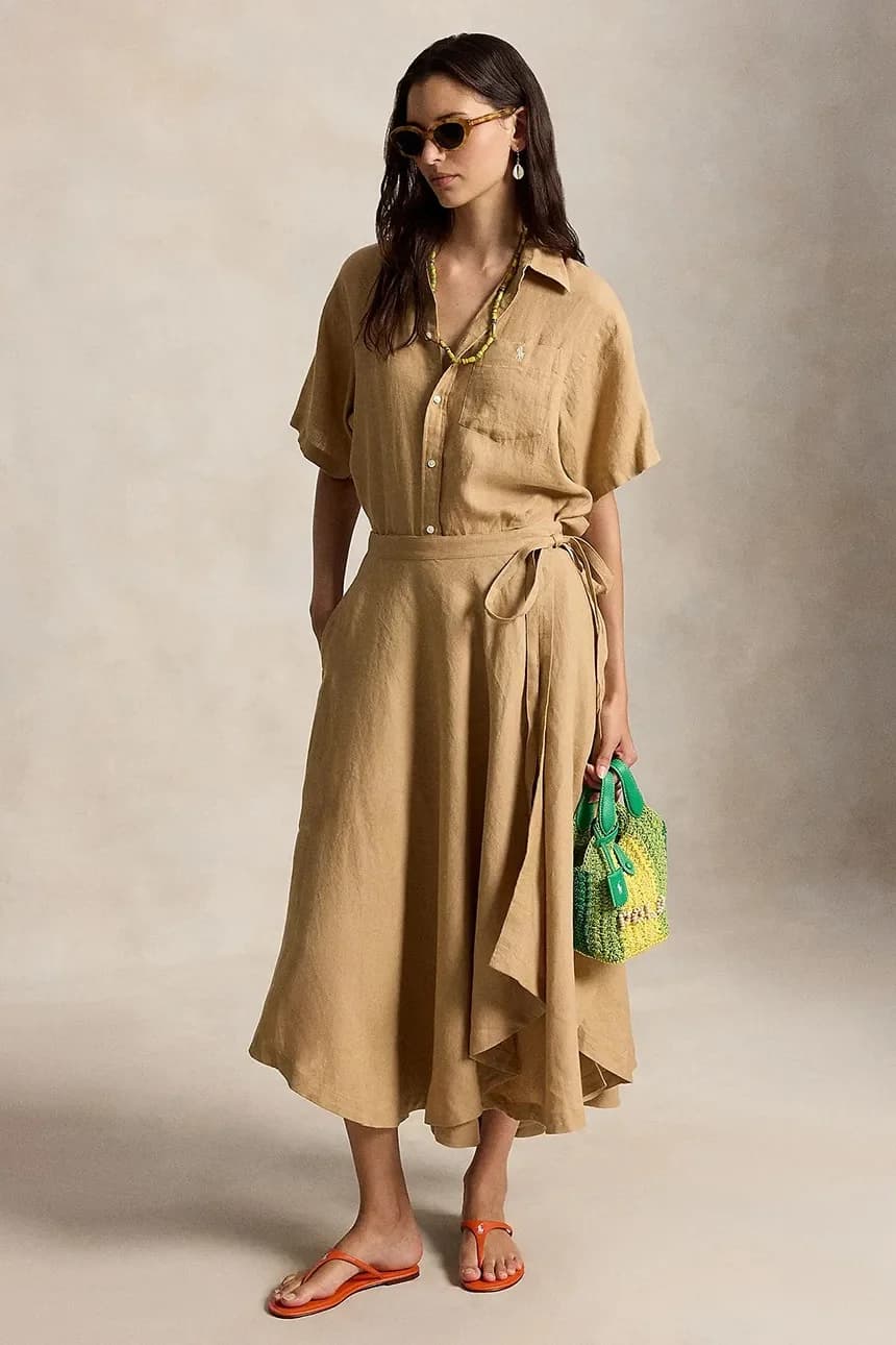 Асимметричная льняная юбка - фото 5