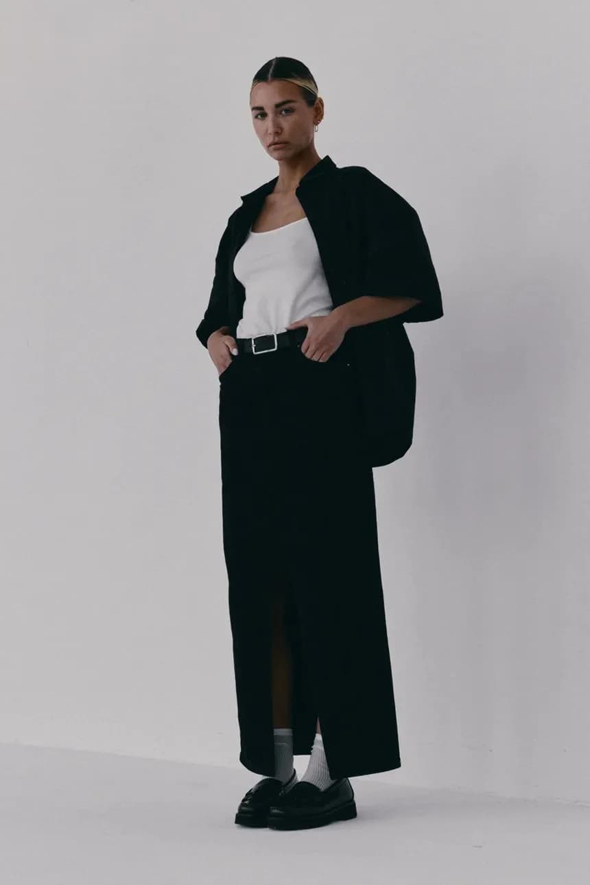 Юбка NANTES из хлопка и эластана с разрезом