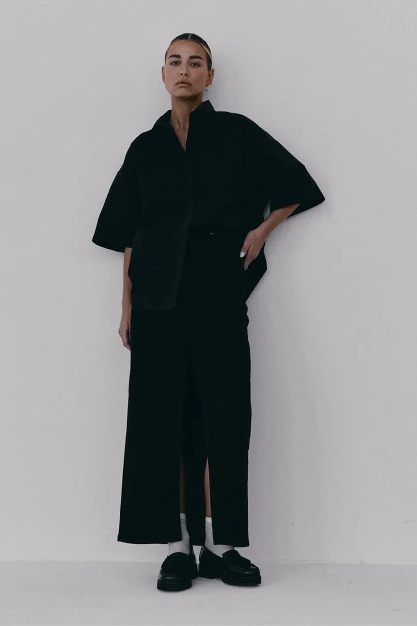 Юбка NANTES из хлопка и эластана с разрезом - фото 2