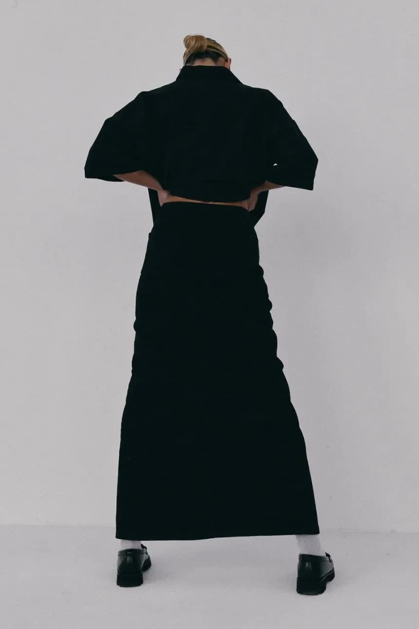 Юбка NANTES из хлопка и эластана с разрезом - фото 3